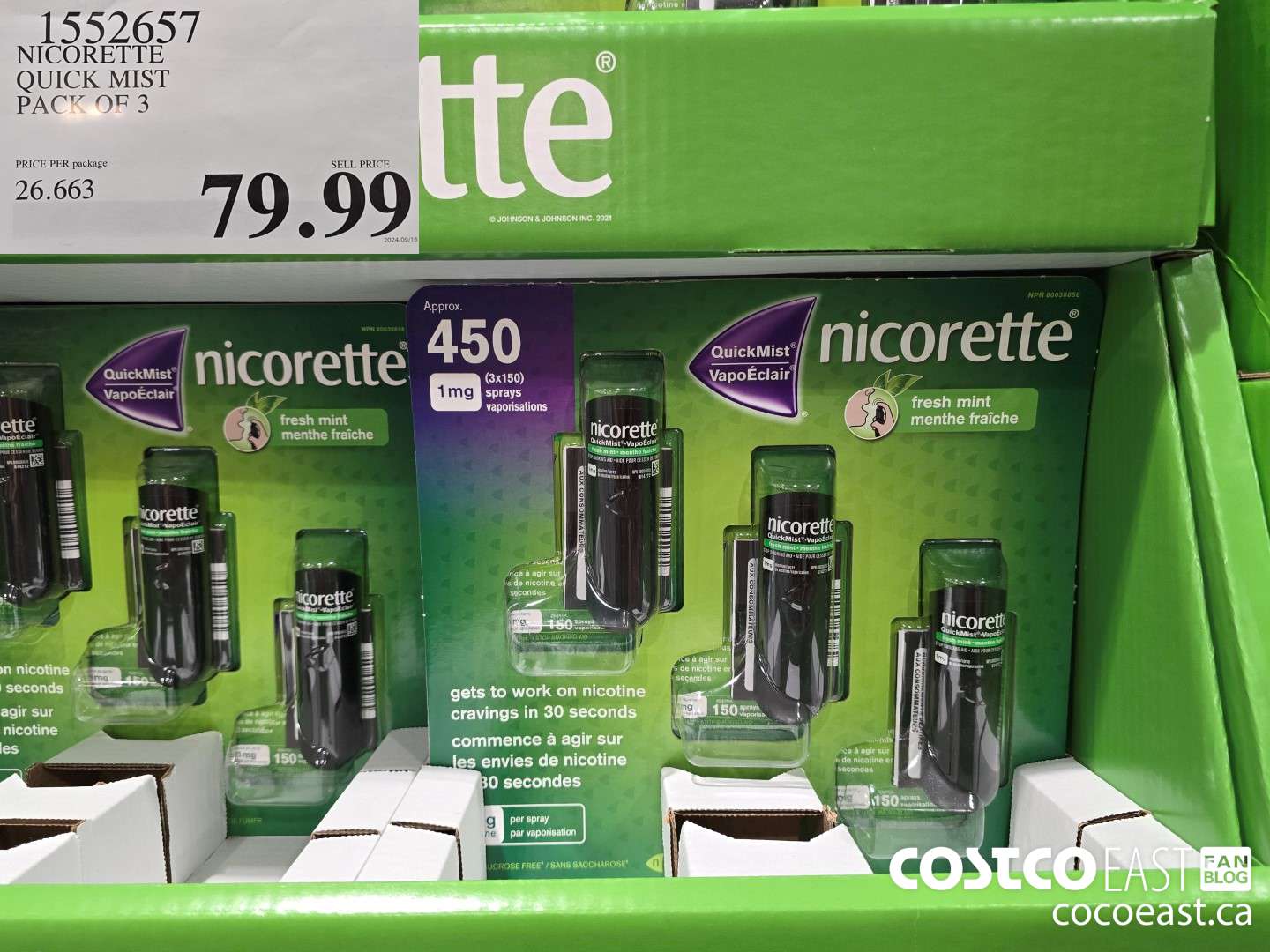 1552657 NICORETTE QUICK MIST PACK OF 3 $79.99