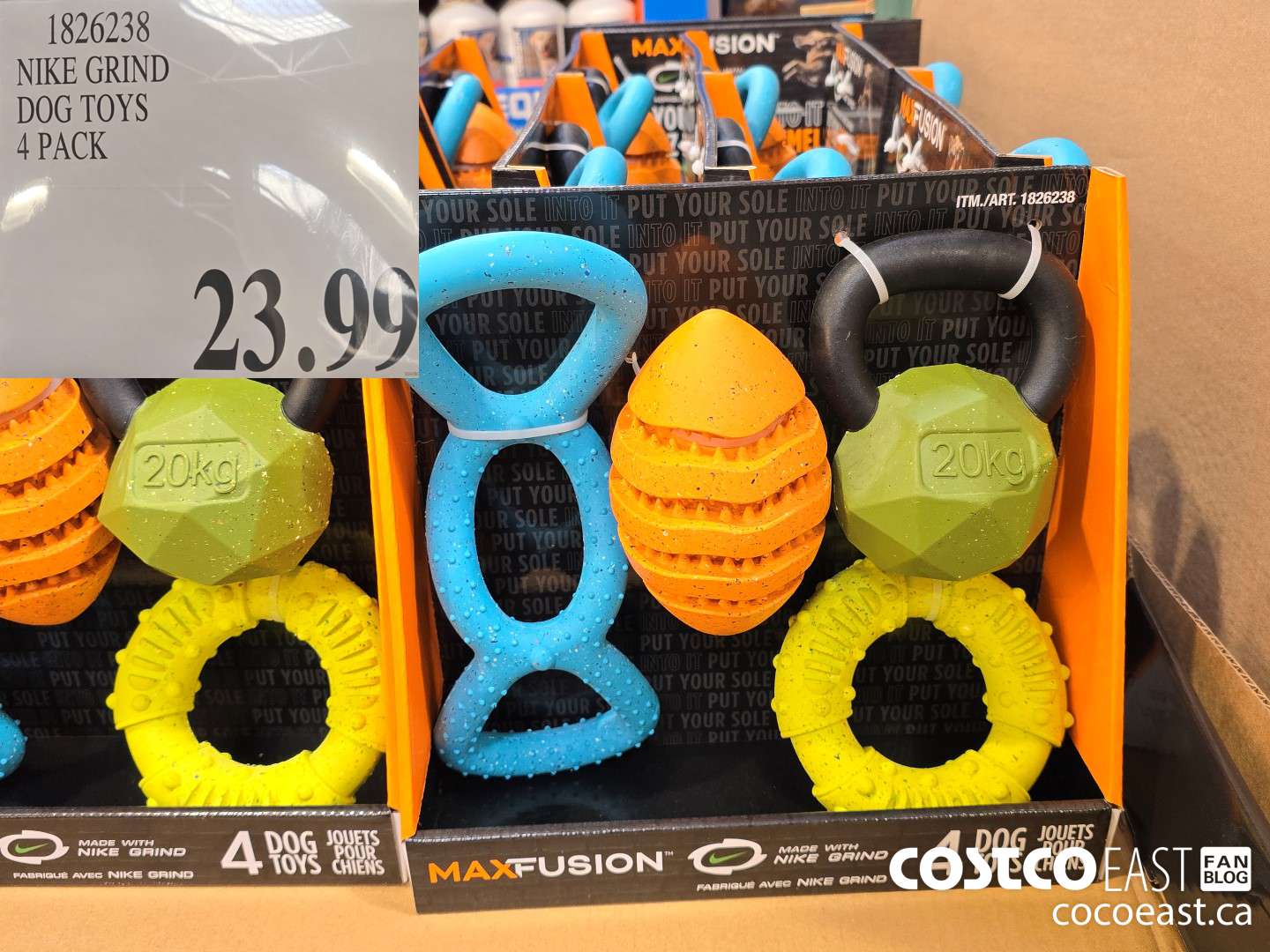 1826238 NIKE GRIND DOG TOYS 4 PACK $23.99