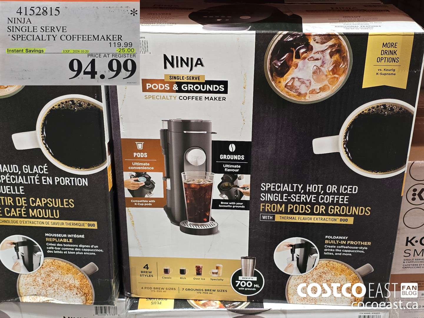 4152815 NINJA SINGLE SERVE SPECIALTY COFFEEMAKER ($25.00 INSTANT SAVINGS EXPIRES ON 2024-10-20) $94.99