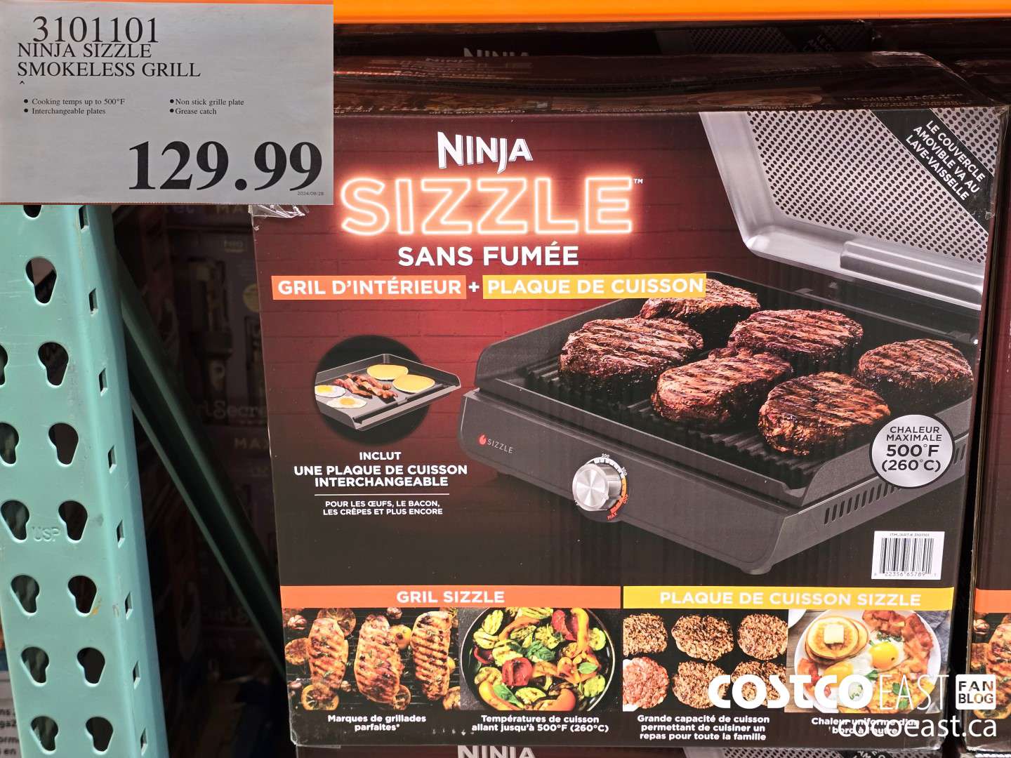 3101101 NINJA SIZZLE SMOKELESS GRILL $129.99