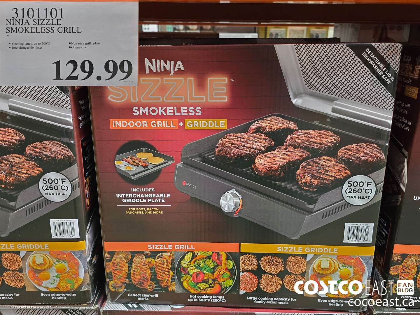3101101 NINJA SIZZLE SMOKELESS GRILL $129.99