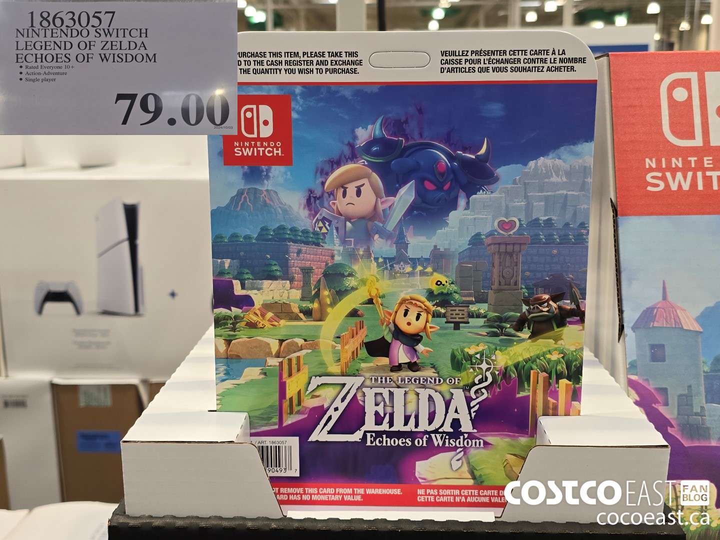 1863057 NINTENDO SWITCH LEGEND OF ZELDA ECHOES OF WISDOM $79.00