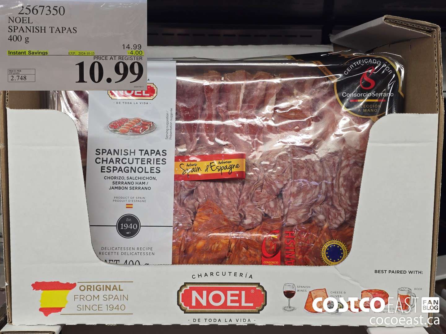 2567350 NOEL SPANISH TAPAS 400 g ($4.00 INSTANT SAVINGS EXPIRES ON 2024-10-13) $10.99
