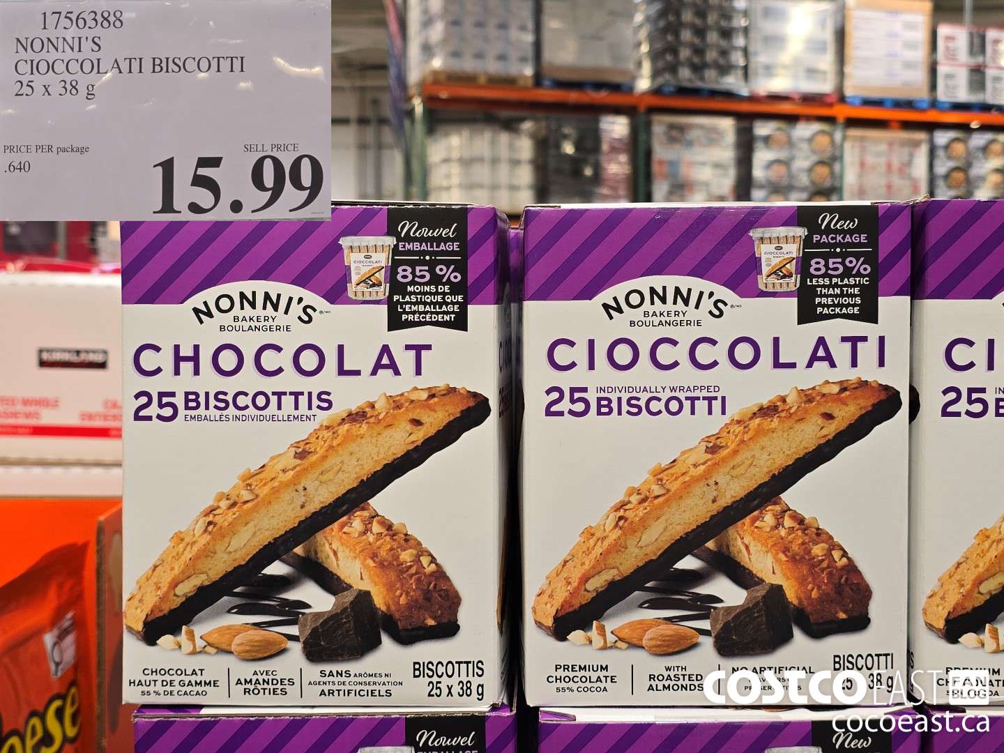 1756388 NONNI'S CIOCOLATI BISCOTTIS 25 X 38 G $15.99