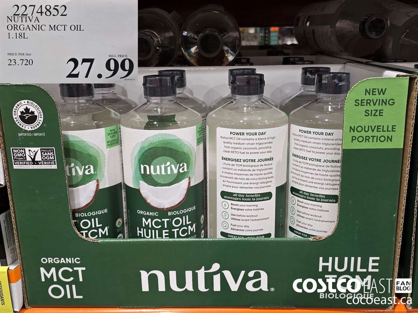 2274852 NUTIVA ORGANIC MCT OIL 1.18L $27.99