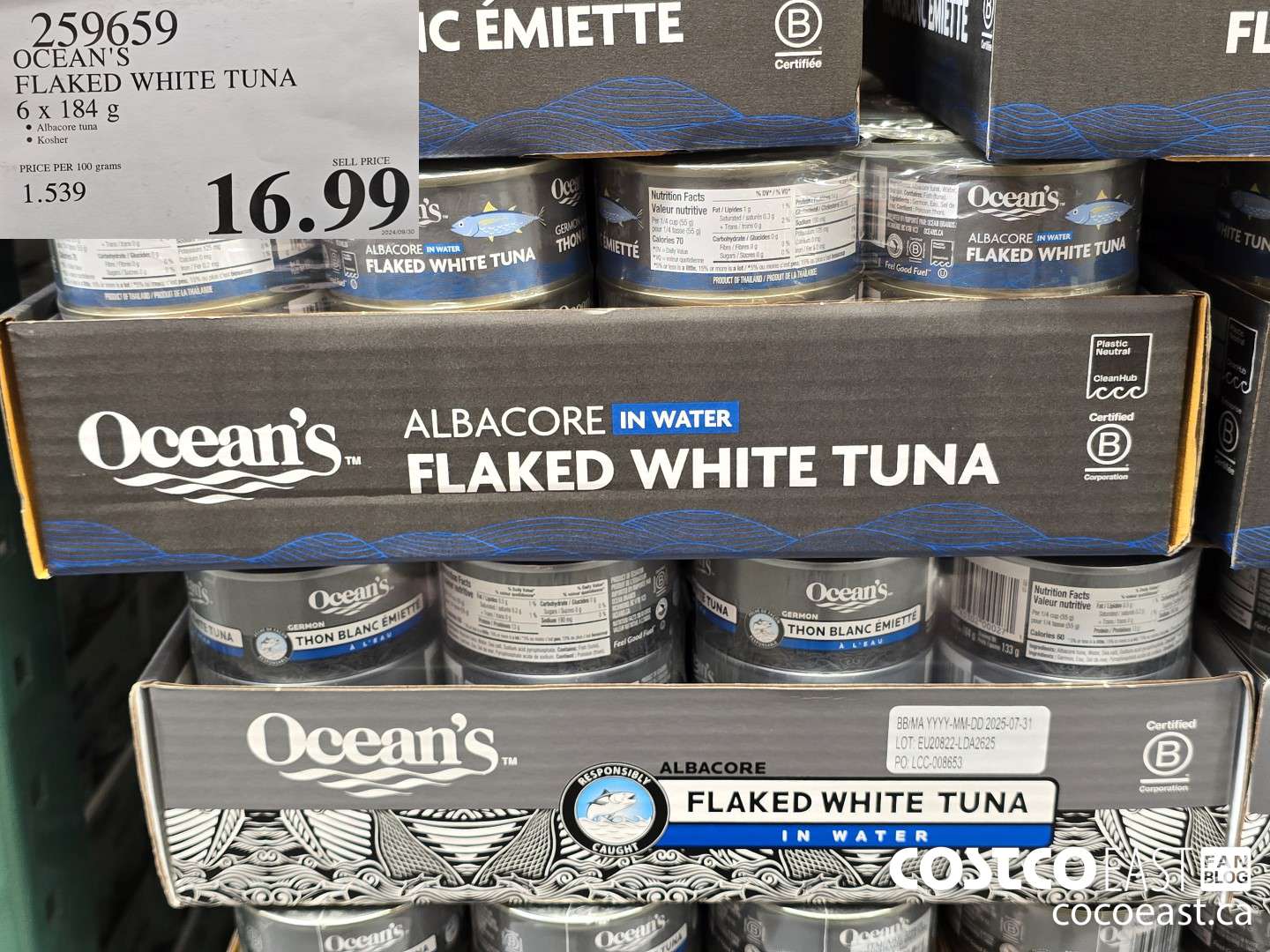 259659 OCEAN'S FLAKED WHITE TUNA 6 x 184 G $16.99