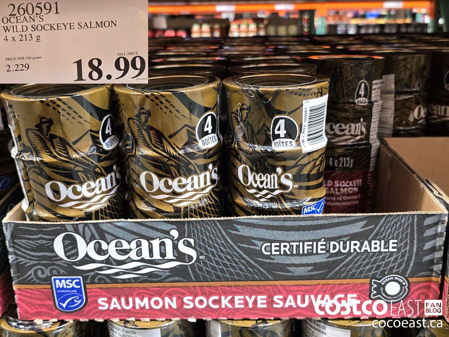 260591 OCEAN'S WILD SOCKEYE SALMON 4 x 213 G $18.99