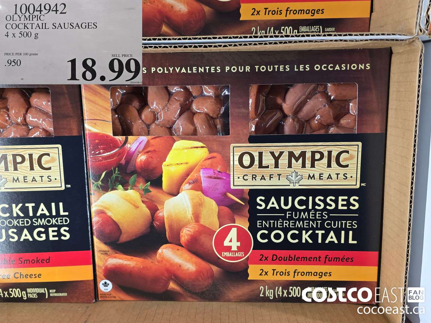 1004942 OLYMPIC COCKTAIL SAUSAGES 4 X 500 G $18.99