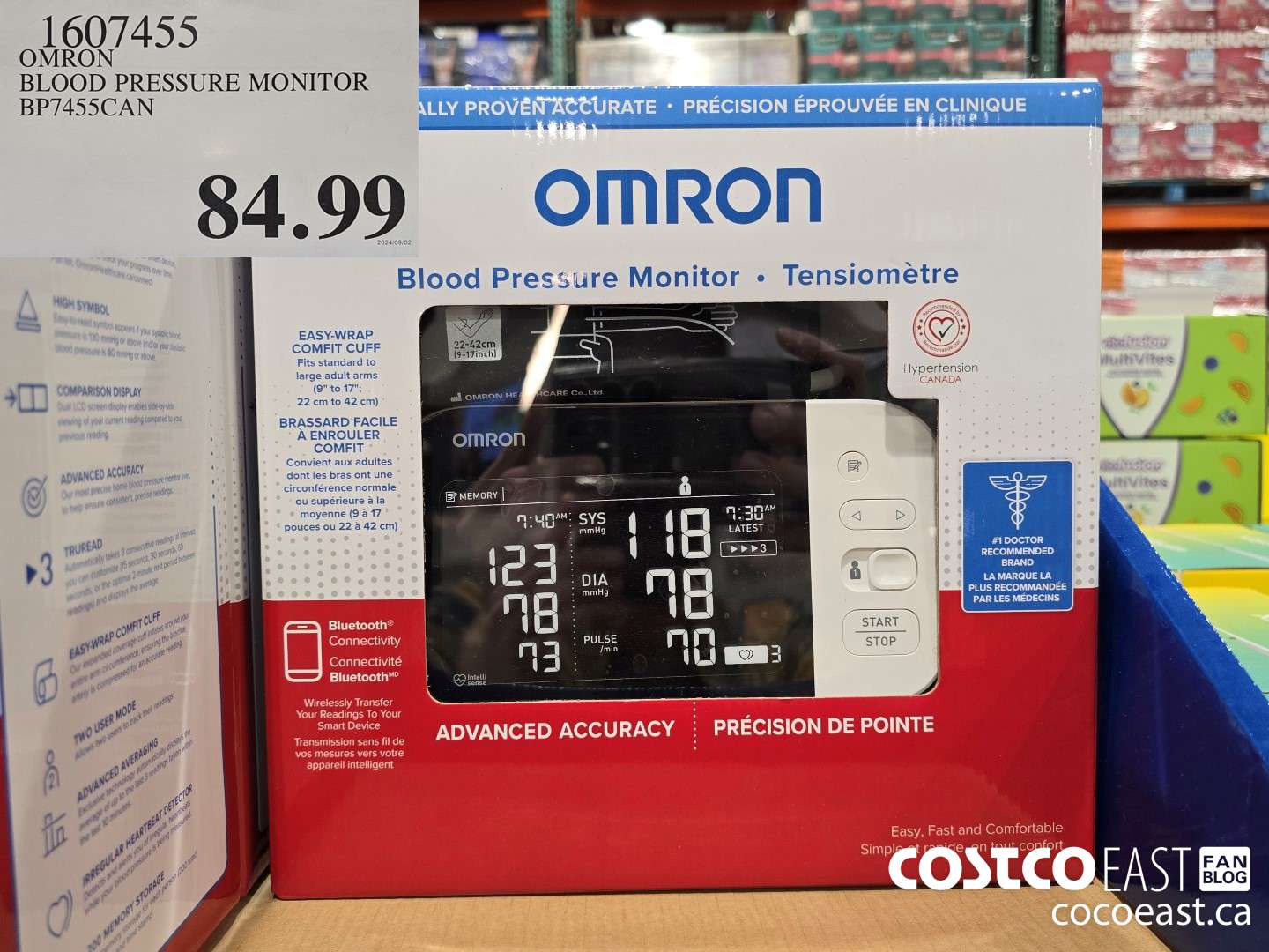 1607455 OMRON BLOOD PRESSURE MONITOR BP7455CAN $84.99