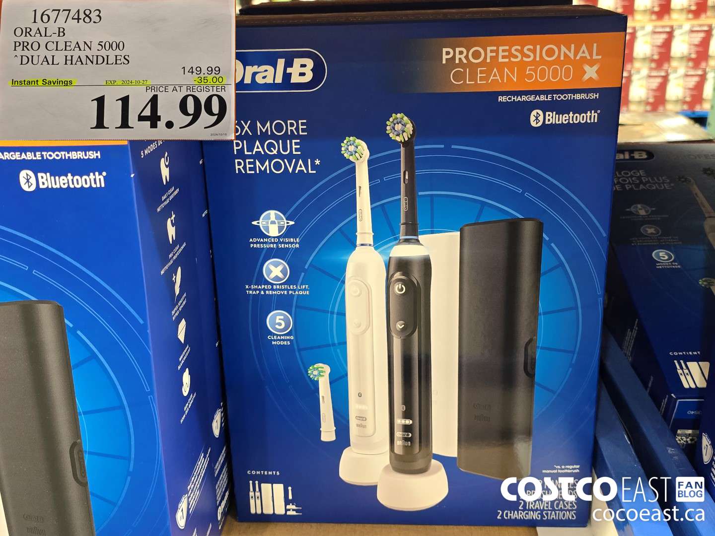 1677483 ORAL-B PRO CLEAN 5000 DUAL HANDLES ($35.00 INSTANT SAVINGS EXPIRES ON 2024-10-27) $114.99