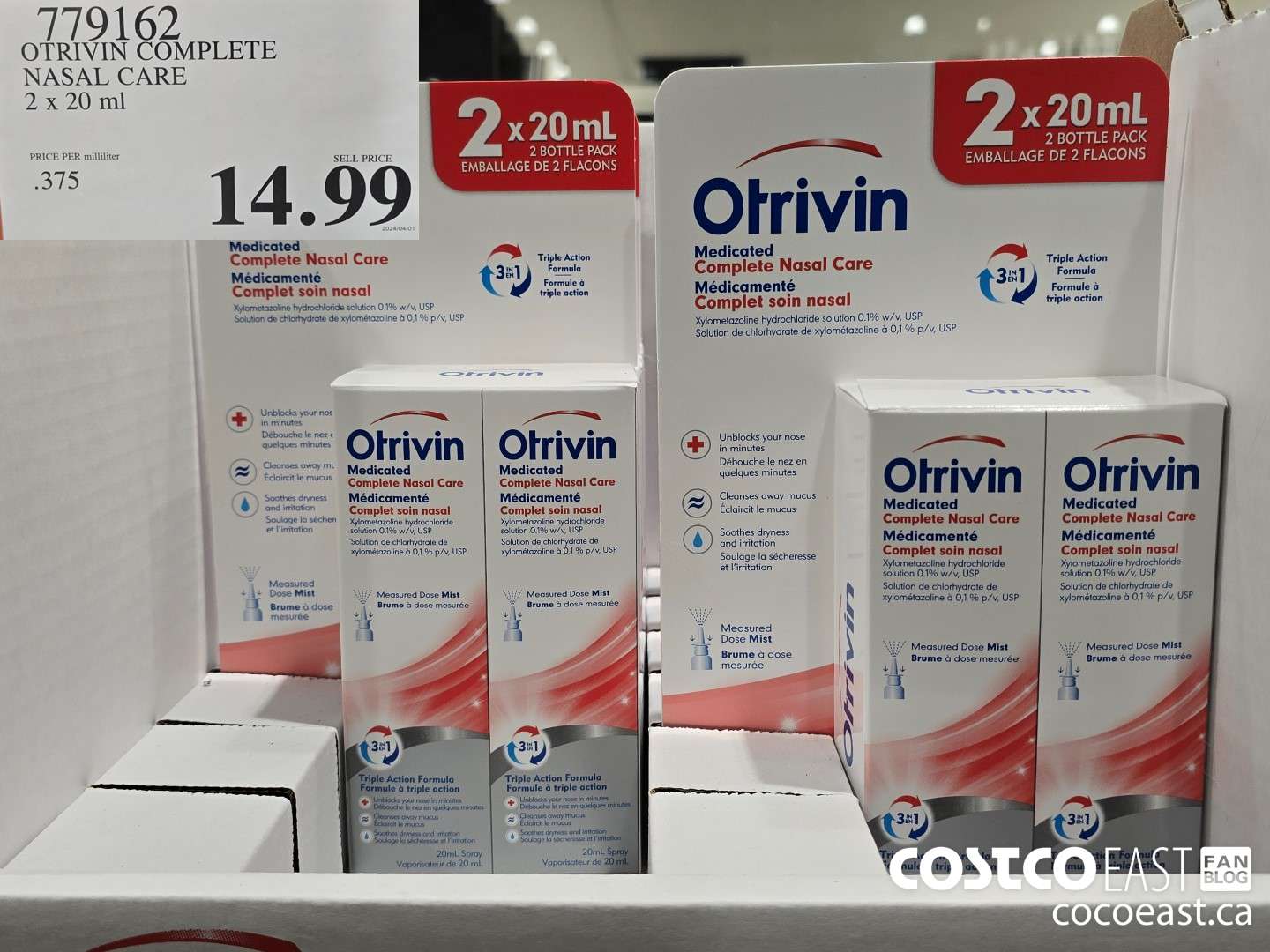 799162 OTRIVIN COMPLETE NASAL CARE 2x 20 ml $14.99