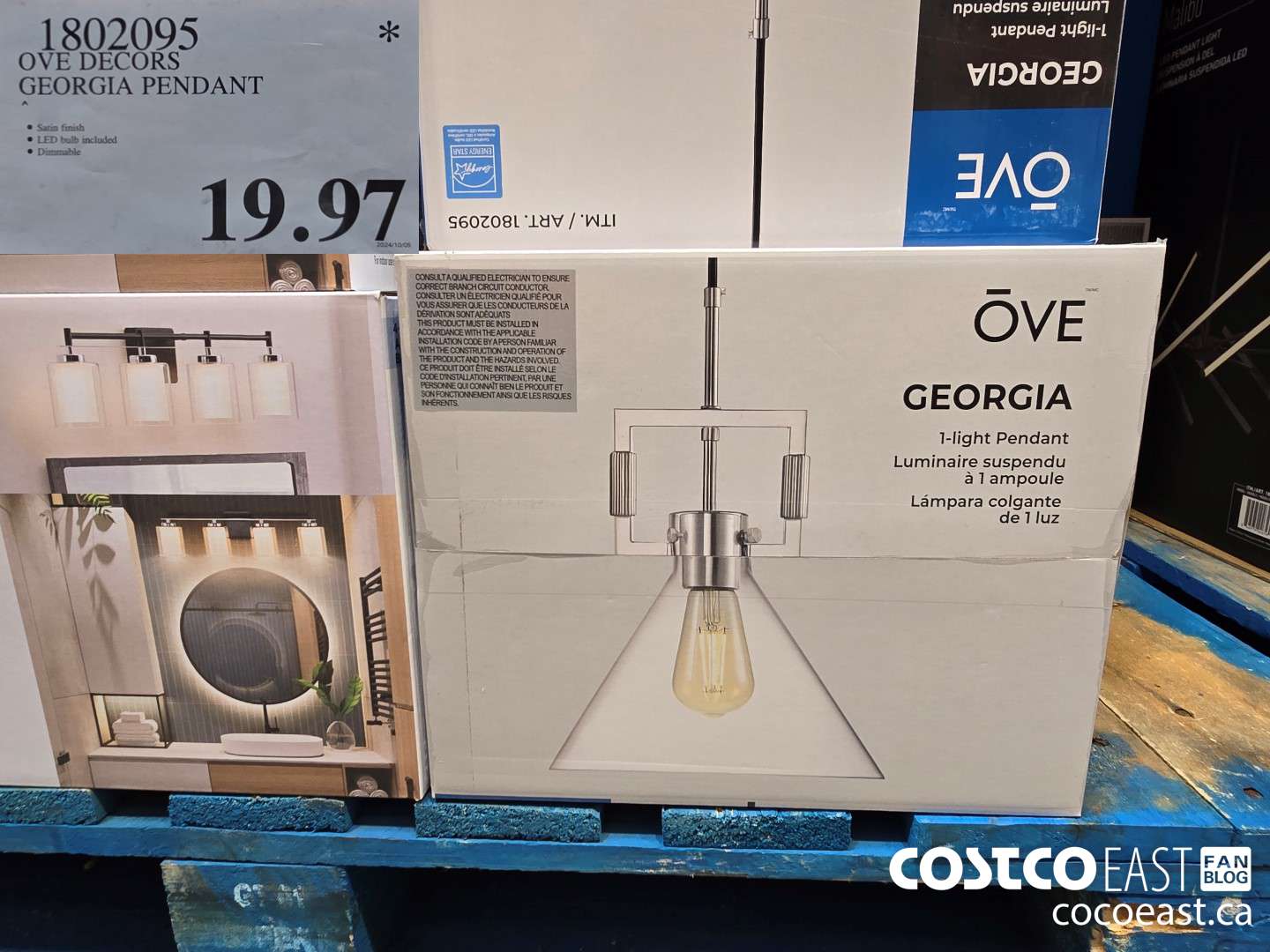 1802095 OVE DECORS GEORGIA PENDANT $19.97