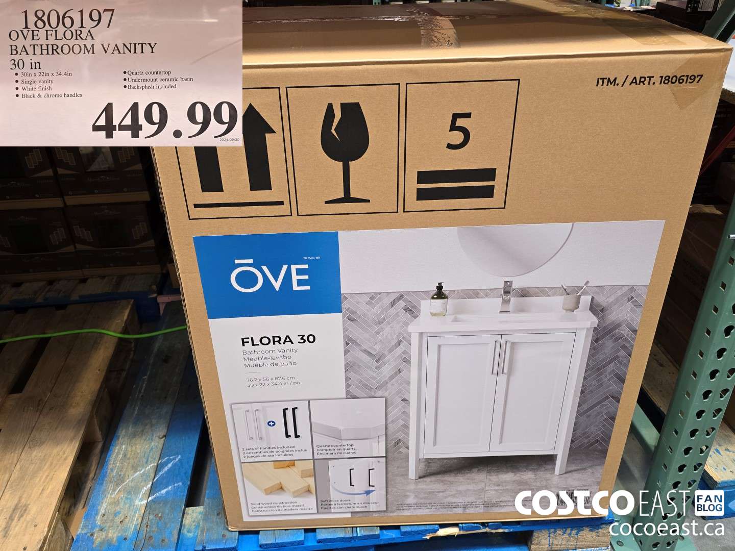 1806197 OVE FLORA BATHROOM VANITY 30 in $449.99