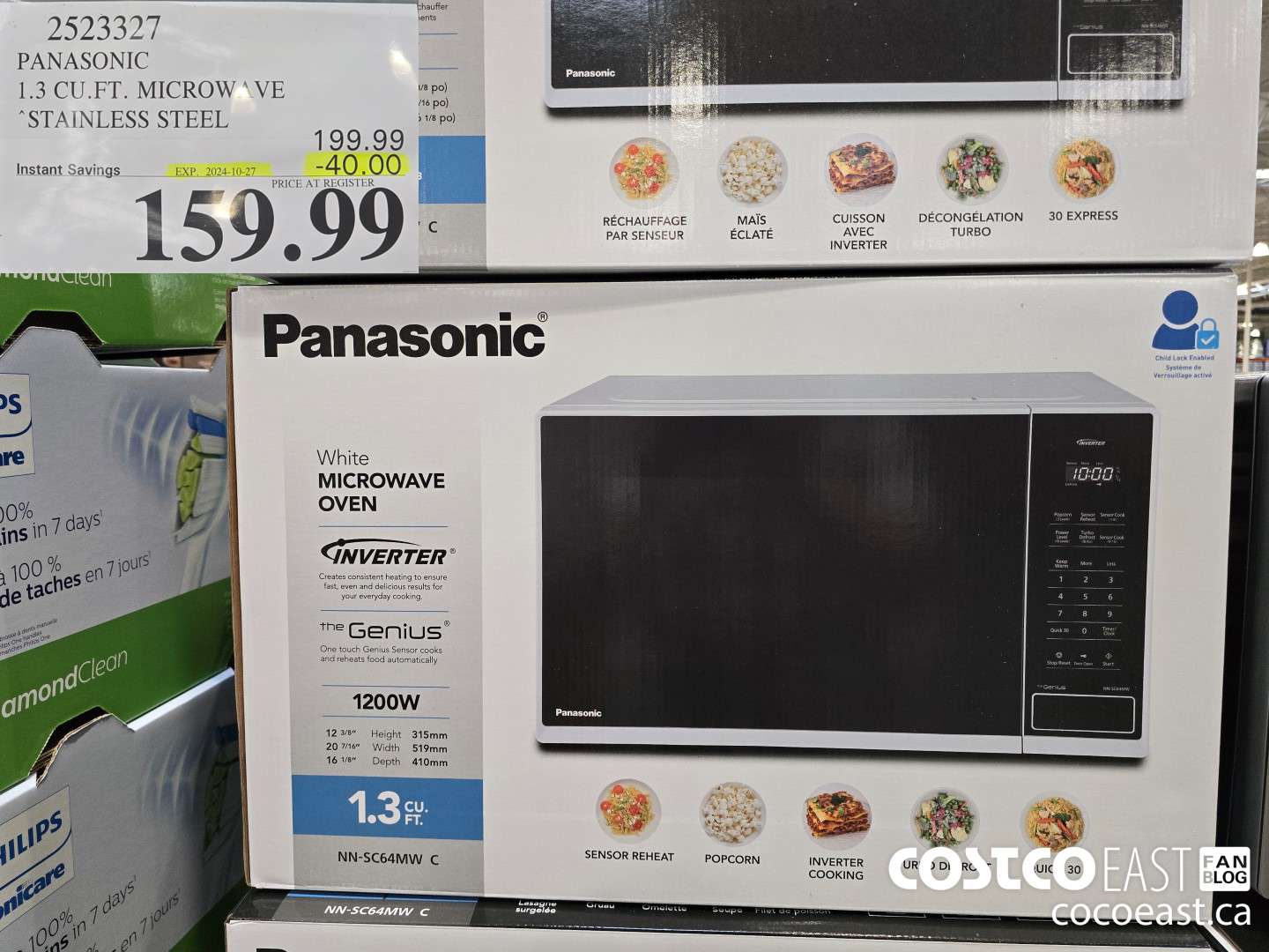 2523327 PANASONIC 1.3 CU.FT. MICROWAVE SLAINlESS STEEL ($40.00 INSTANT SAVINGS EXPIRES ON 2024-10-27) $159.99