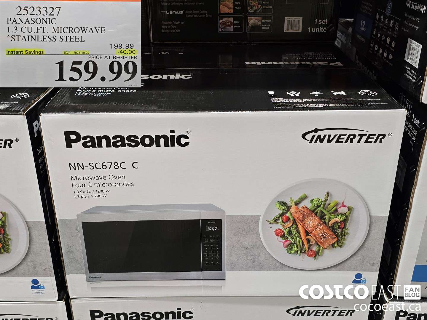 2523327 PANASONIC 1.3 CU.FT. MICROWAVE SLAINlESS STEEL ($40.00 INSTANT SAVINGS EXPIRES ON 2024-10-27) $159.99