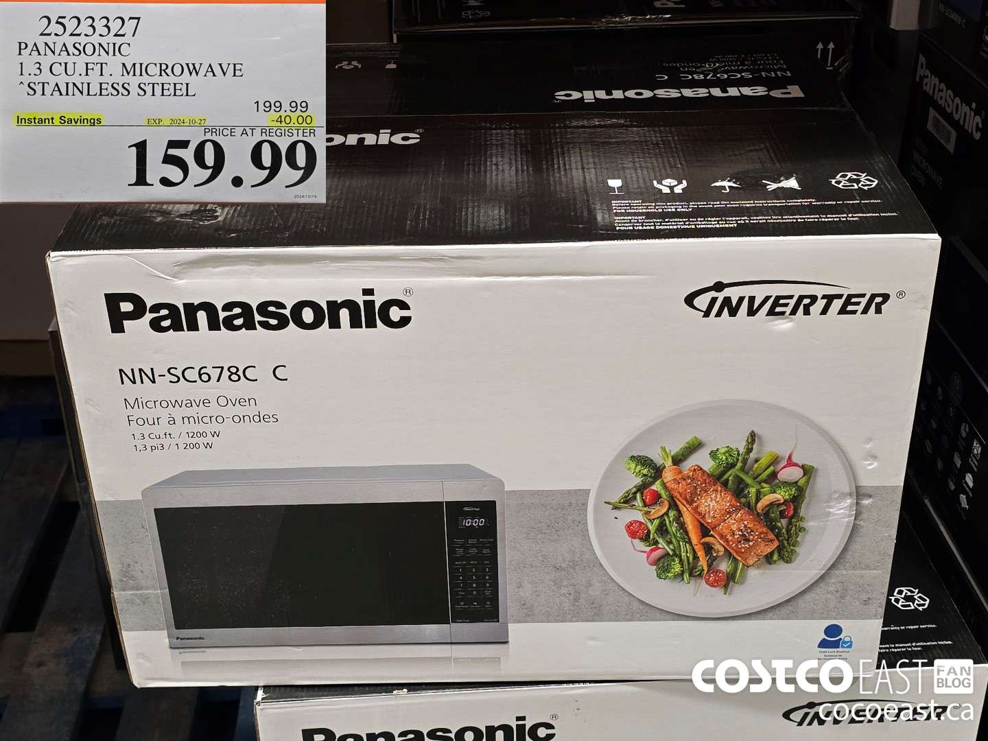 2523327 PANASONIC 1.3 CU.FT. MICROWAVE SLAINlESS STEEL ($40.00 INSTANT SAVINGS EXPIRES ON 2024-10-27) $159.99