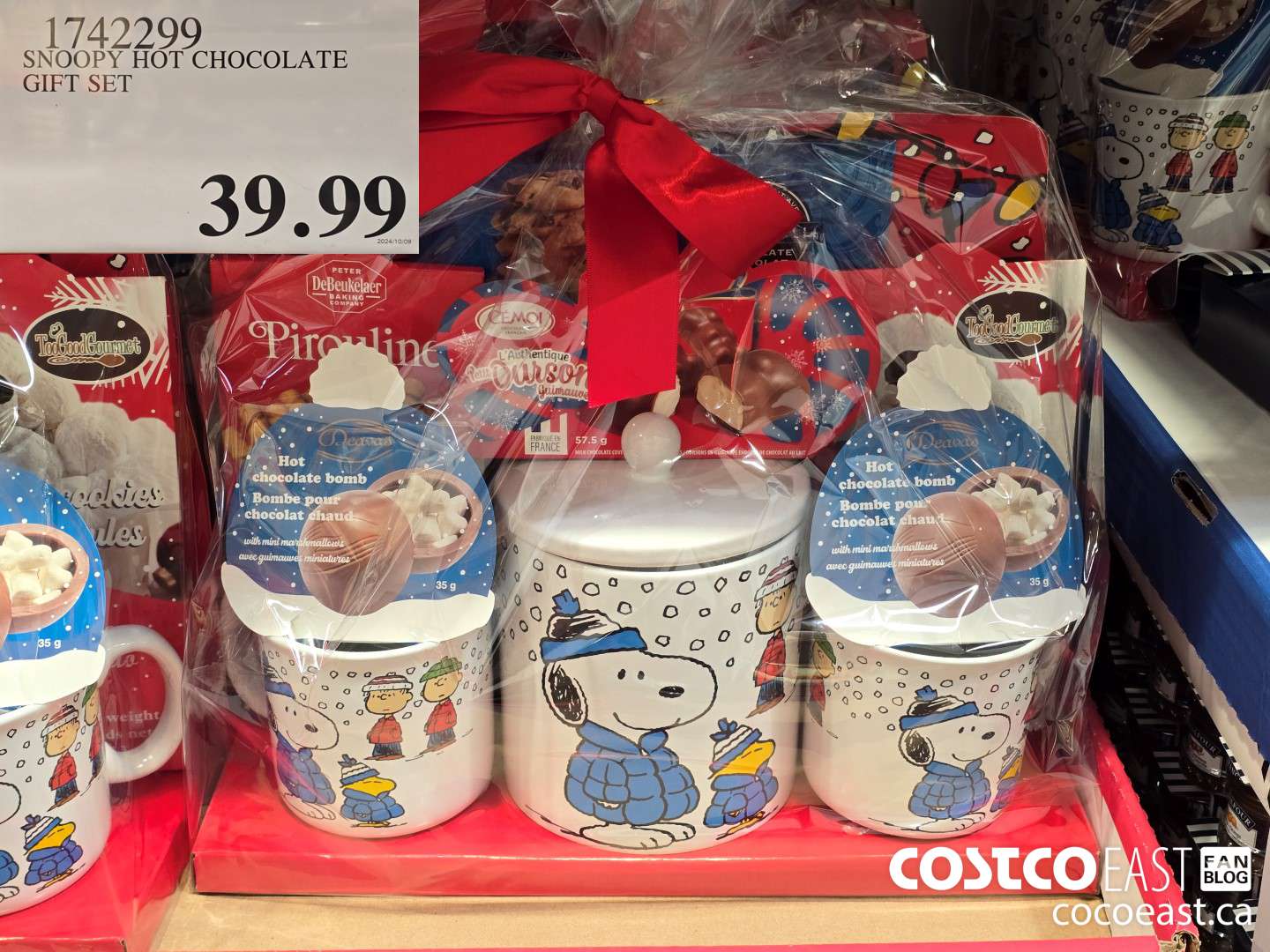 1742299 PEANUTS HOT CHOCOLATE GIFT SET $39.99