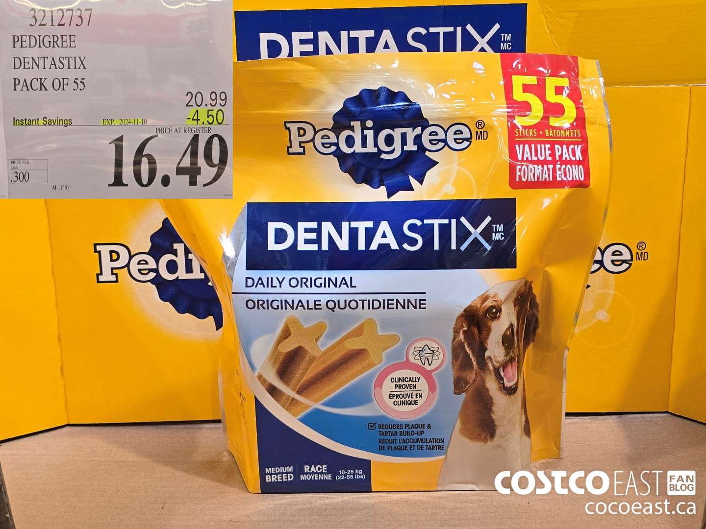 3212737 PEDIGREE DENTASTIX PACK OF 55 ($4.50 INSTANT SAVINGS EXPIRES ON 2024-11-10) $16.49