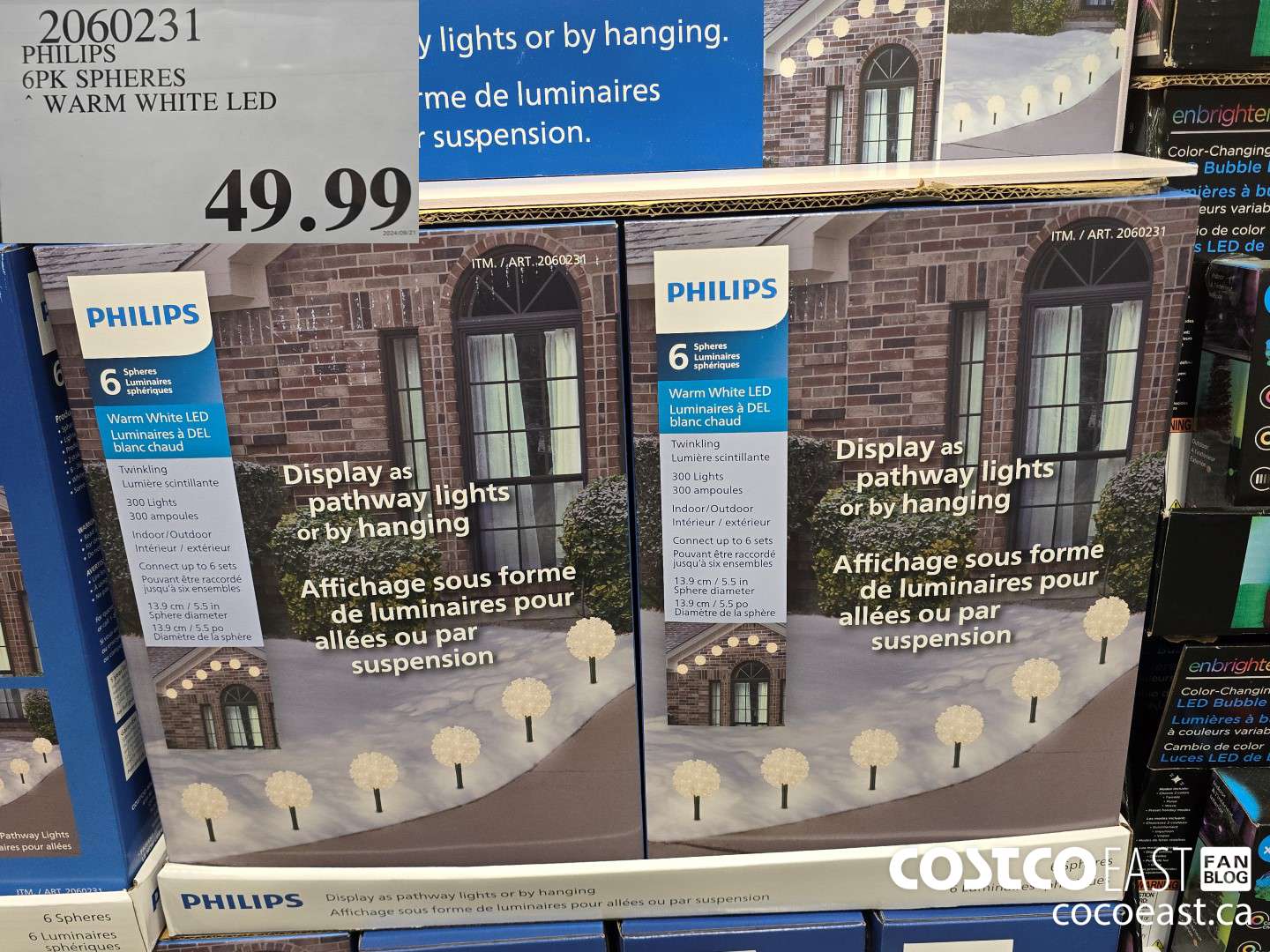 2060231 PHILIPS 6PK SPHERES ~ WARM WHITE LED $49.99
