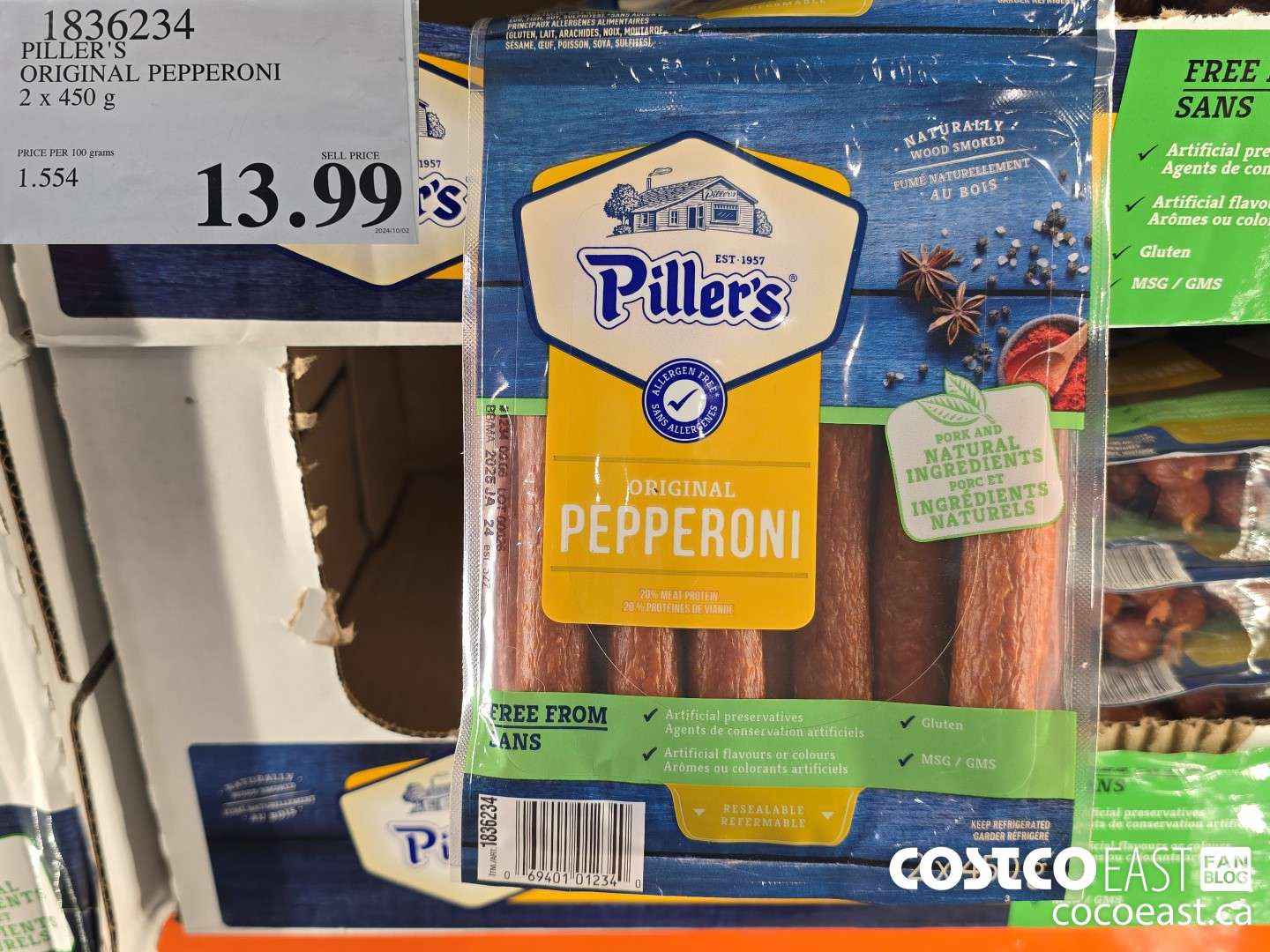 1836234 PILLER'S ORIGINAL PEPPERONI 2x 450 g $13.99