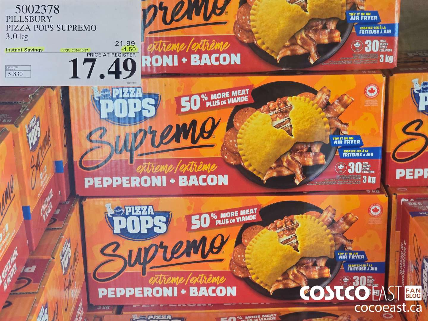 5002378 PILLSBURY PIZZA POPS SUPREMO 3.0 KG ($4.50 INSTANT SAVINGS EXPIRES ON 2024-10-27) $17.49