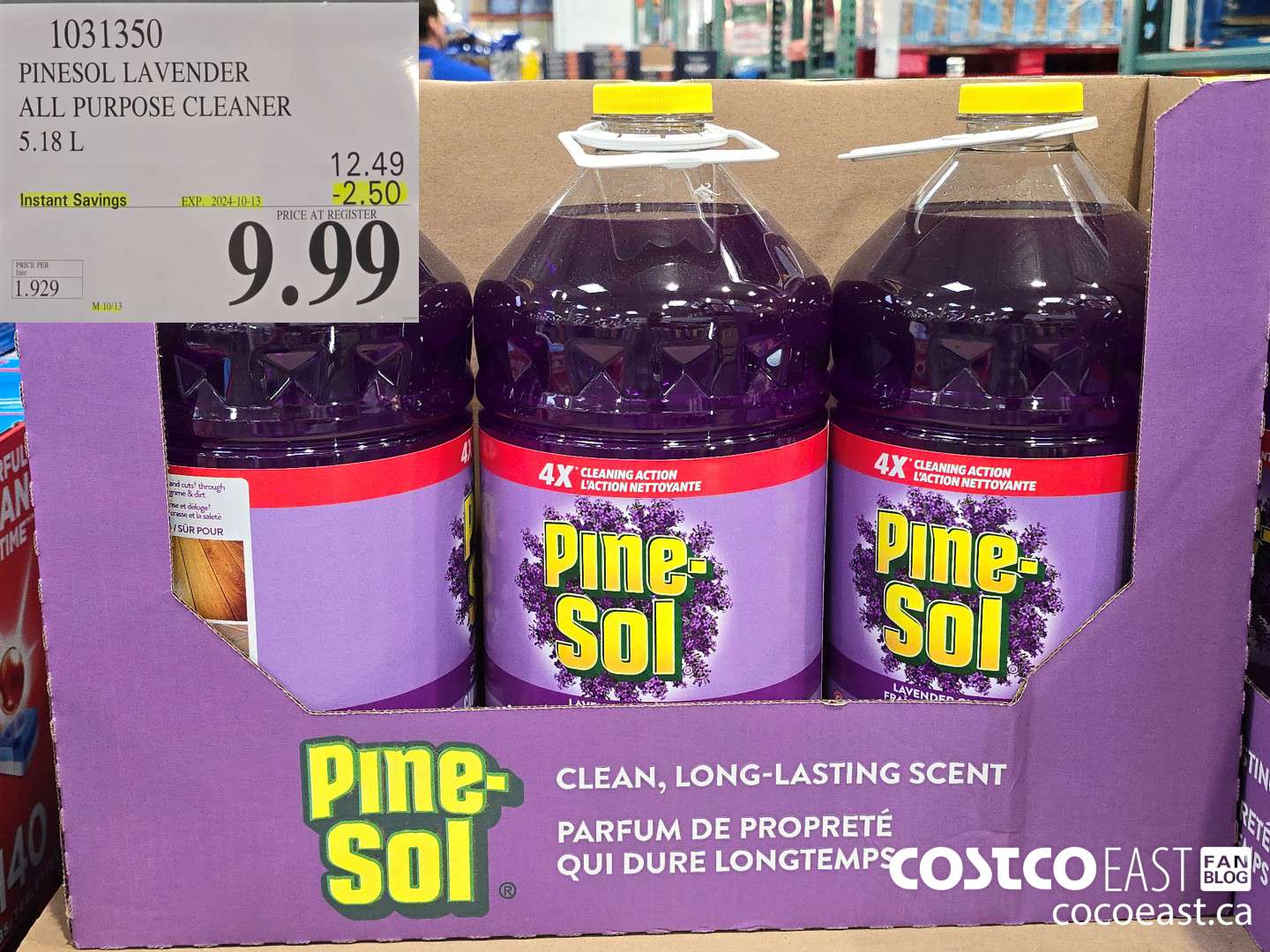 1031350 PINESOL LAVeNDER ALL PURPOSE CLEANER 5.18 L ($2.50 INSTANT SAVINGS EXPIRES ON 2024-10-13) $9.99