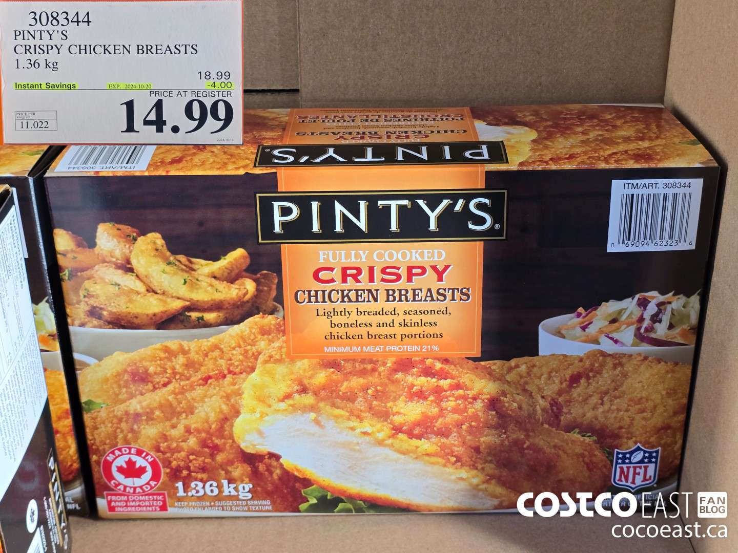 308344 PINTY'S CRISPY CHICKEN BREASTS 1.36 KG ($4.00 INSTANT SAVINGS EXPIRES ON 2024-10-20) $14.99