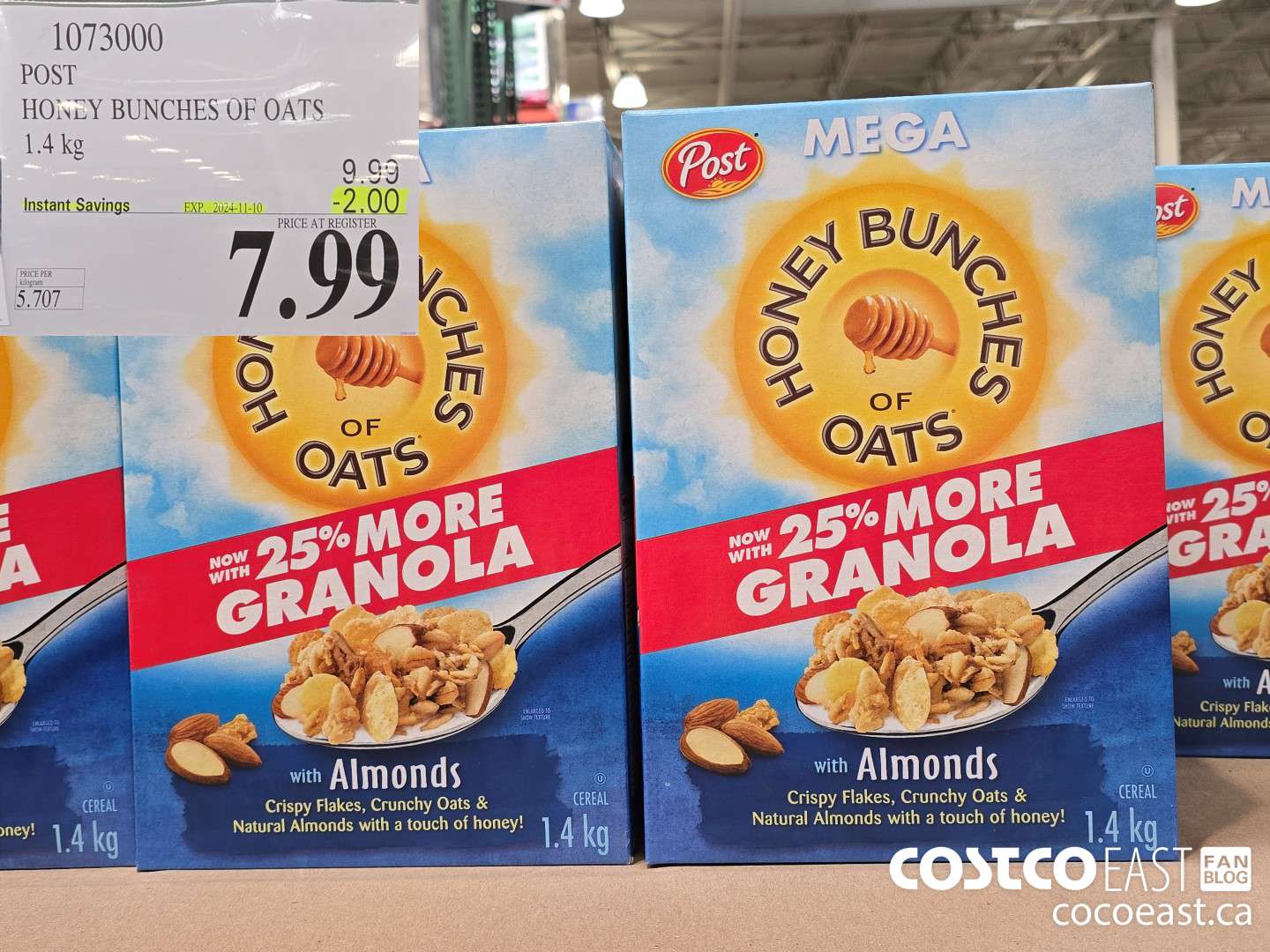 1073000 POST HONEY BUNCHES OF OATS 1.4 KG ($2.00 INSTANT SAVINGS EXPIRES ON 2024-11-10) $7.99