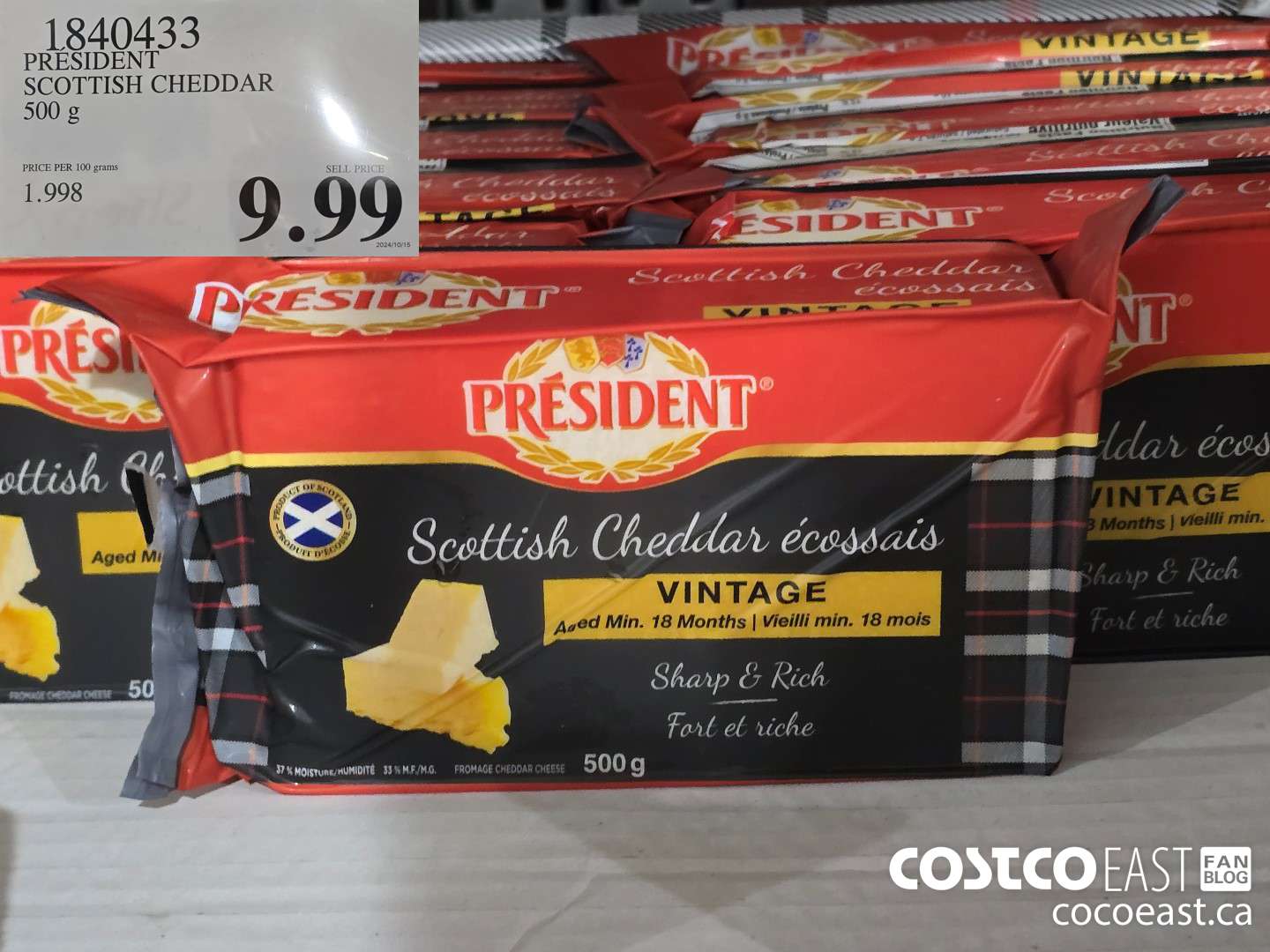 1840433 PRESIDENT SCOTTISH CHEDDAR 500 G $9.99