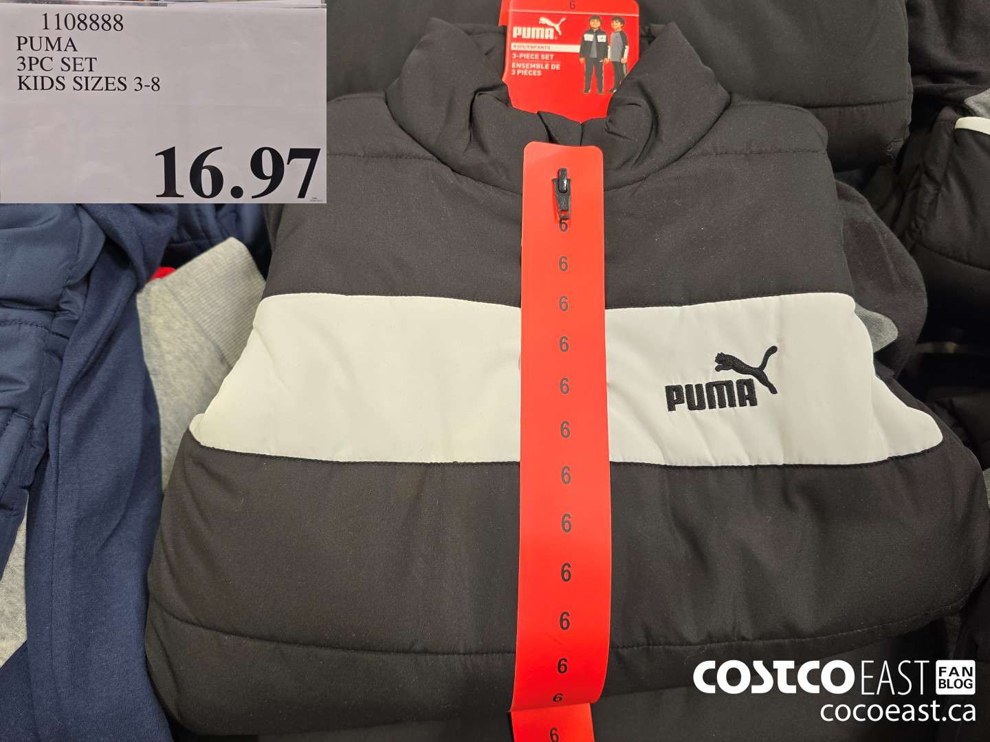 1108888 PUMA 3PC SET KIDS SIZES 3-8 $16.97