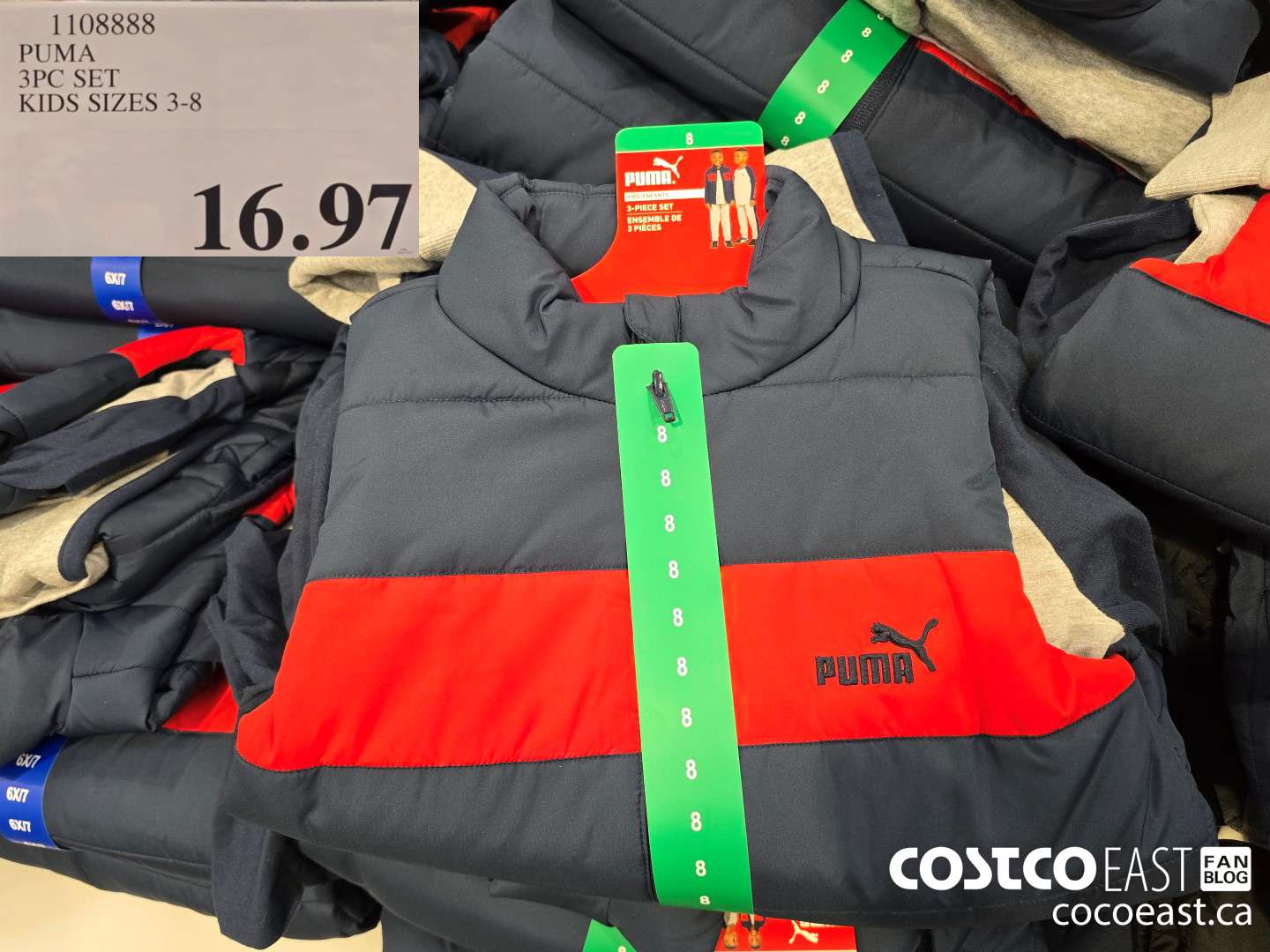 1108888 PUMA 3PC SET KIDS SIZES 3-8 $16.97