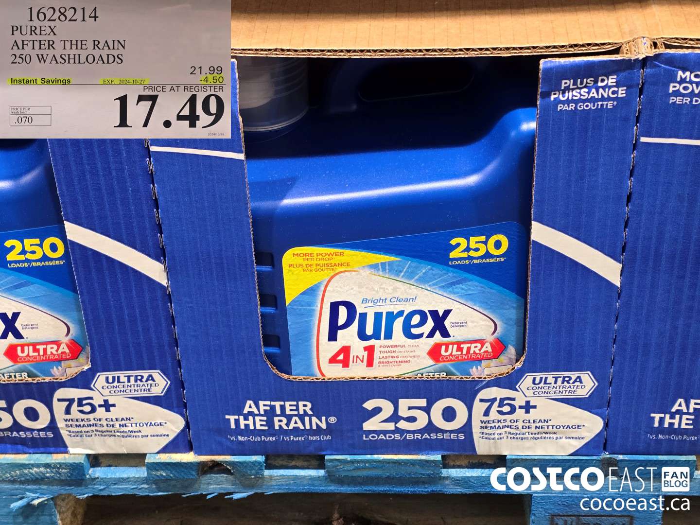 1628214 PUREX AFTER THE RAIN 250 washloads ($4.50 INSTANT SAVINGS EXPIRES ON 2024-10-27) $17.49