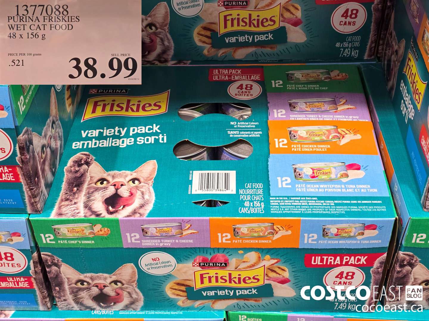 1377088 PURINA FRISKIES WET CAT FOOD 48 X 156 G $38.99