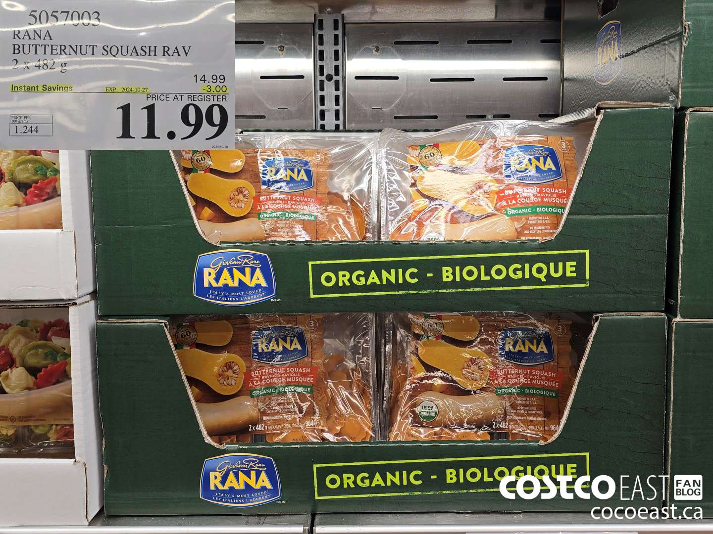 5057003 RANA BUTTERNUT SQUASH RAVIOLI 2 x 482 g ($3.00 INSTANT SAVINGS EXPIRES ON 2024-10-27) $11.99