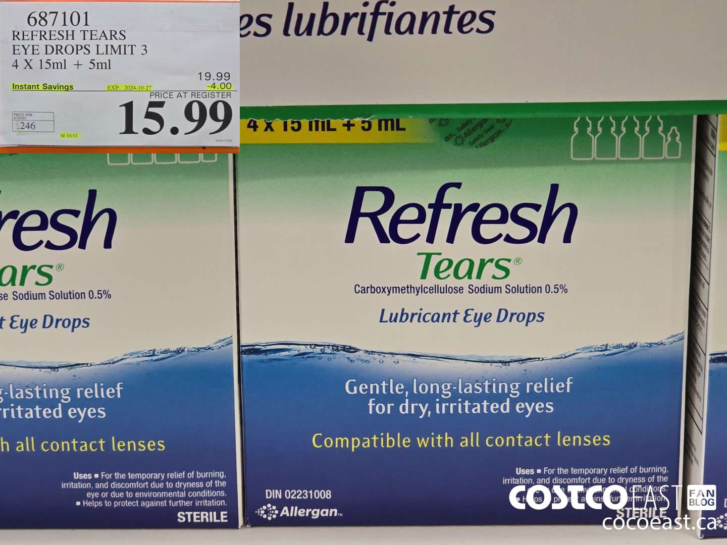 687101 REFRESH TEARS LUBRICANT EYE DROPS 4X15ml + 5ml ($4.00 INSTANT SAVINGS EXPIRES ON 2024-10-27) $15.99