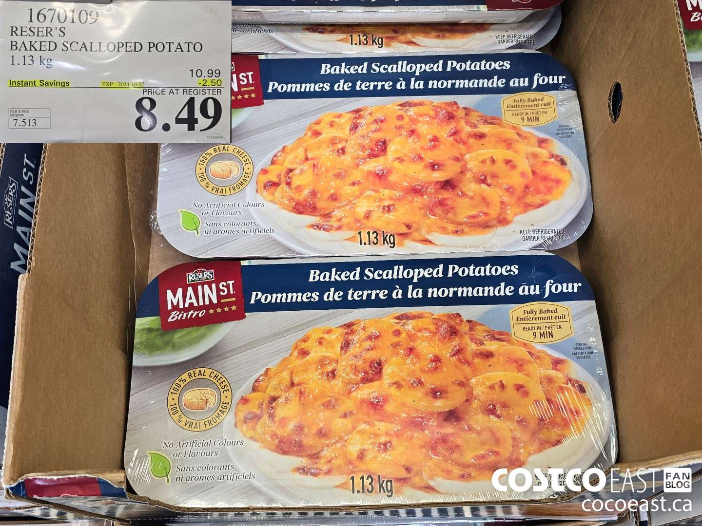 1670109 RESER'S BAKED SCALLOPED POTATOES 1.1 kg ($2.50 INSTANT SAVINGS EXPIRES ON 2024-10-27) $8.49