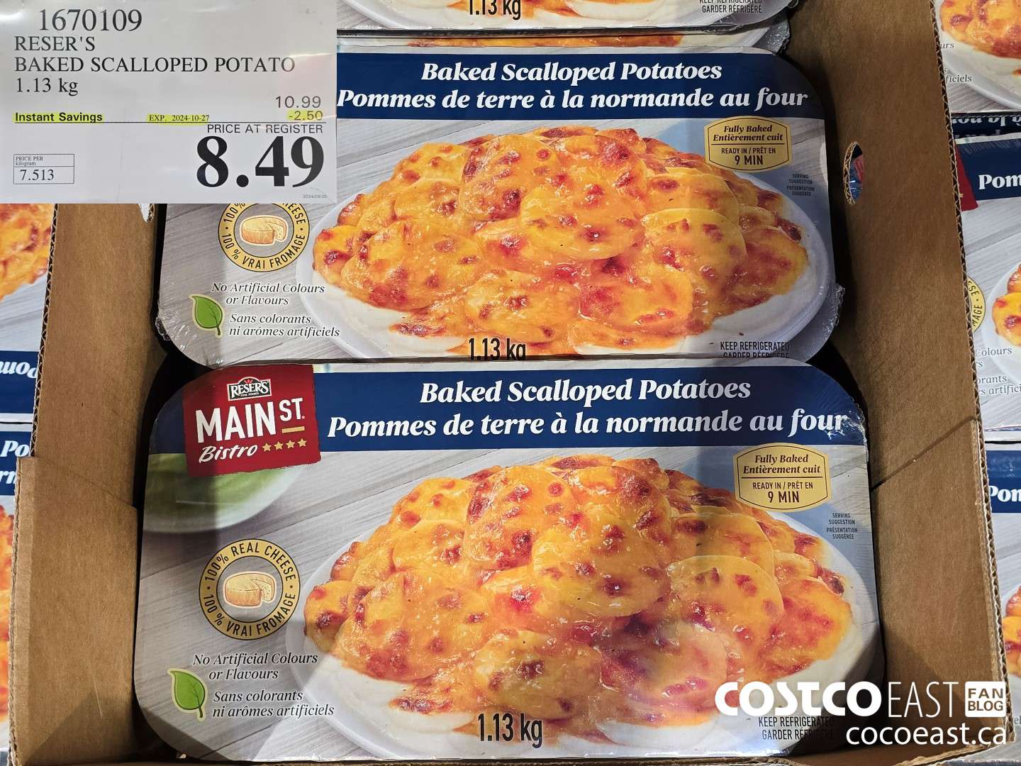 1670109 RESER'S BAKED SCALLOPED POTATOES 1.1 kg ($2.50 INSTANT SAVINGS EXPIRES ON 2024-10-27) $8.49