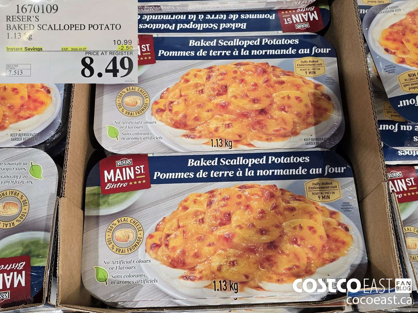 1670109 RESER'S BAKED SCALLOPED POTATOES 1.1 kg ($2.50 INSTANT SAVINGS EXPIRES ON 2024-10-27) $8.49