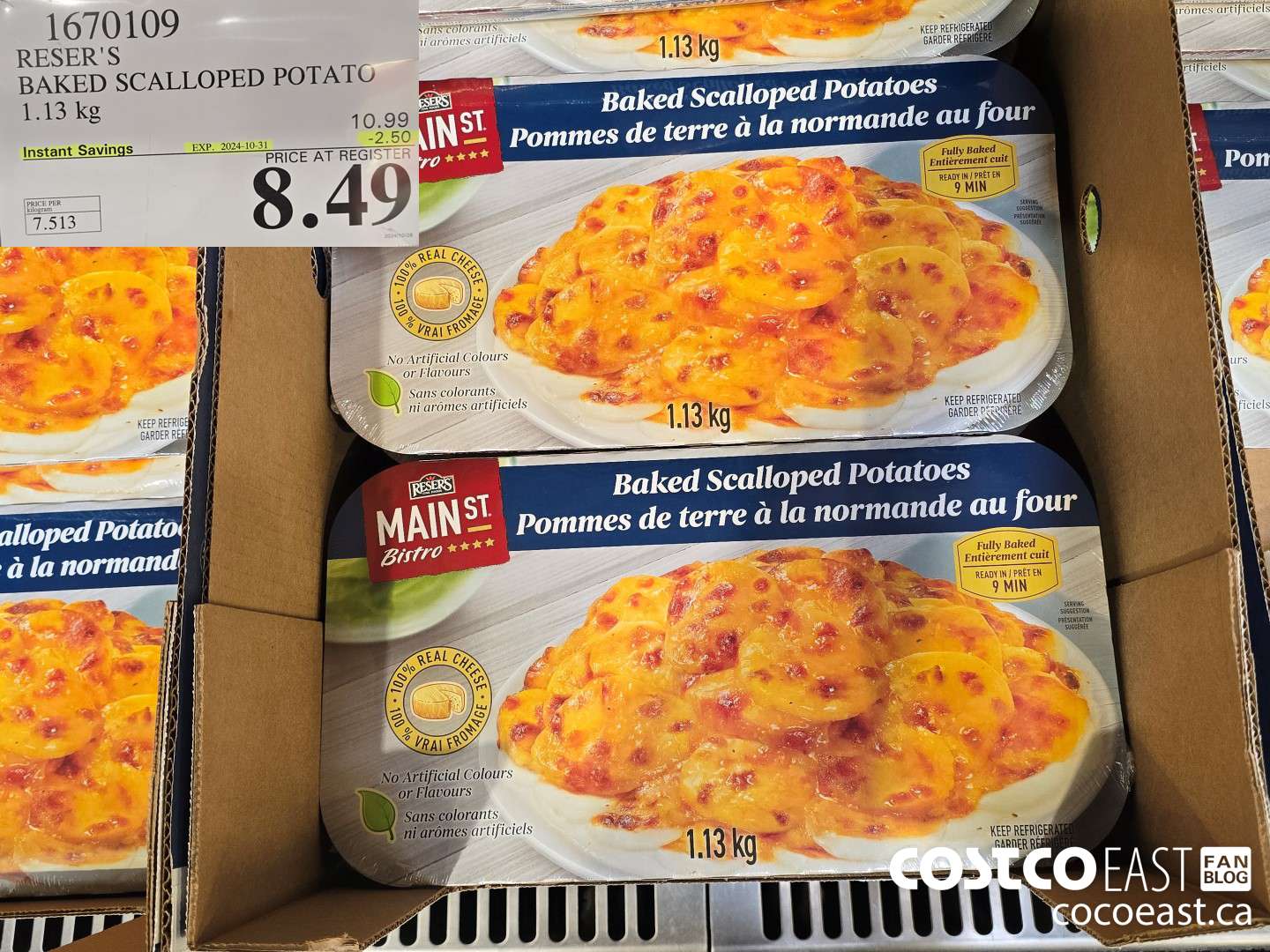 1670109 RESER'S BAKED SCALLOPED POTATOES 1.1 kg ($2.50 INSTANT SAVINGS EXPIRES ON 2024-10-31) $8.49
