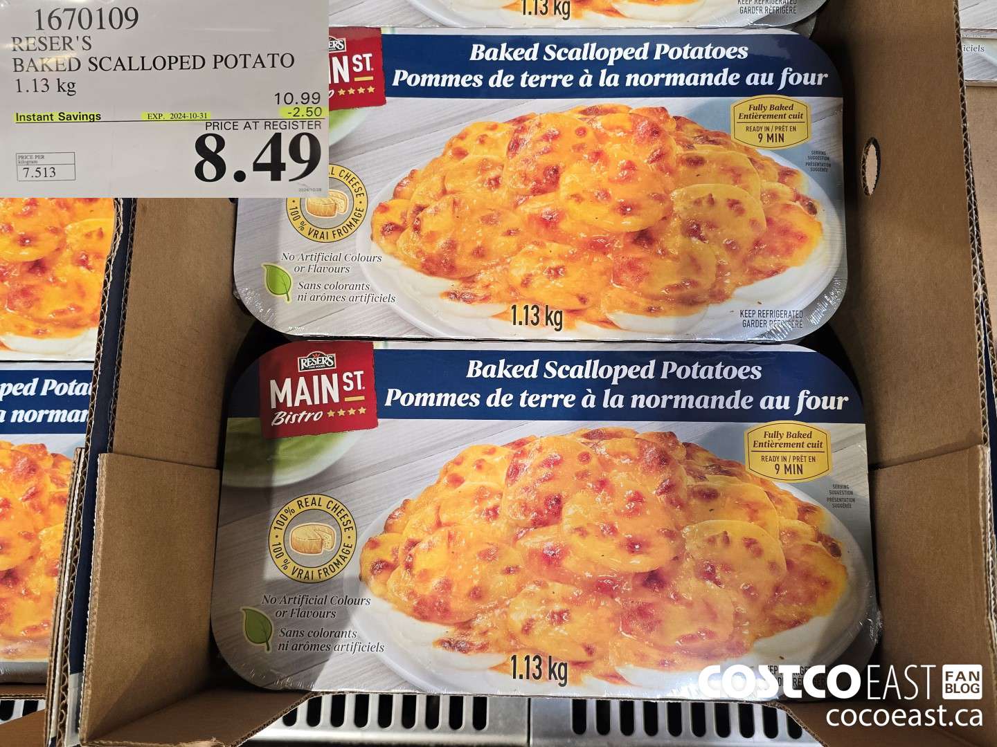 1670109 RESER'S BAKED SCALLOPED POTATOES 1.1 kg ($2.50 INSTANT SAVINGS EXPIRES ON 2024-10-31) $8.49