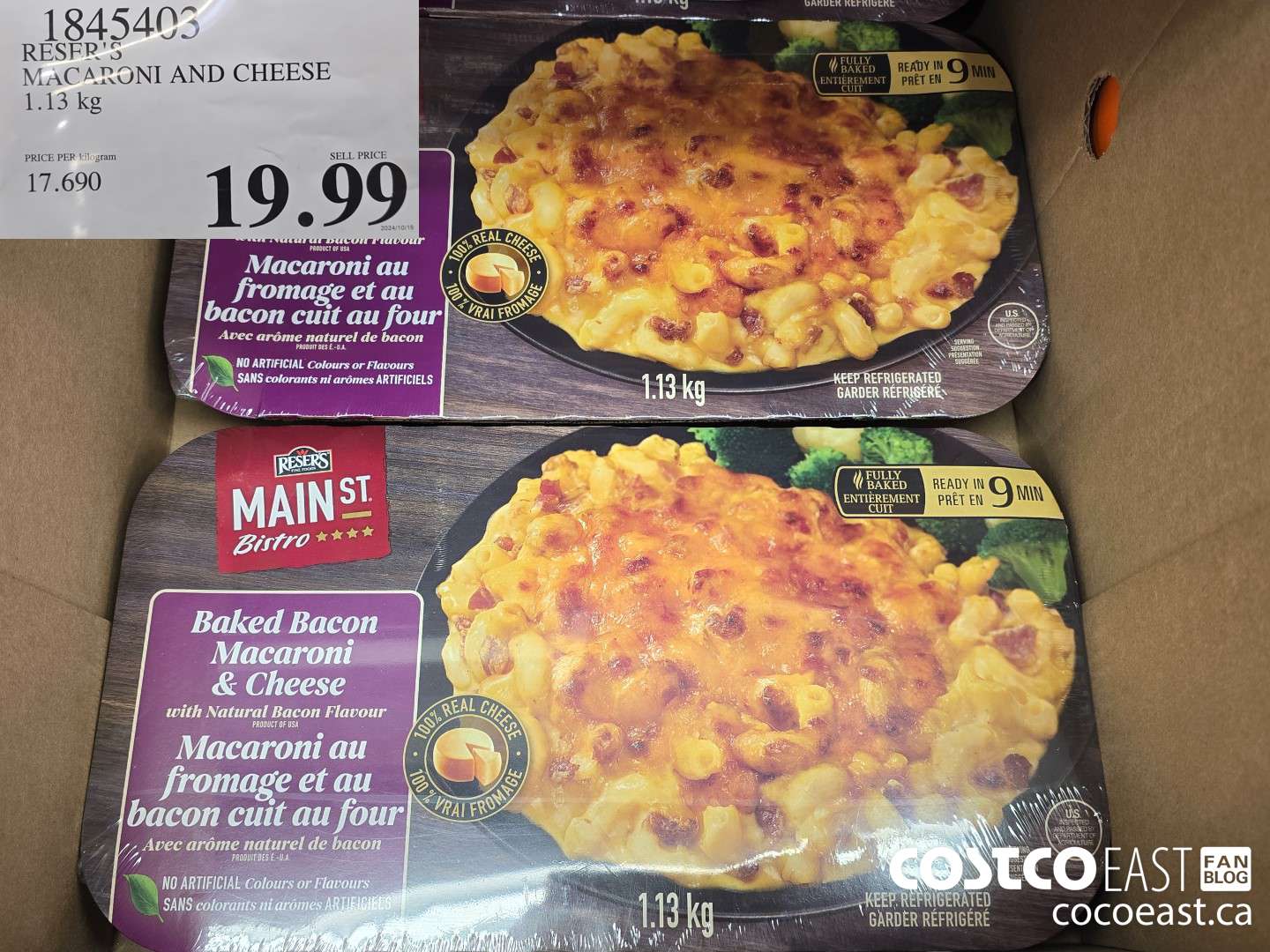 1845403 RESER'S MACARONI AND CHEESE 1.13 KG $19.99