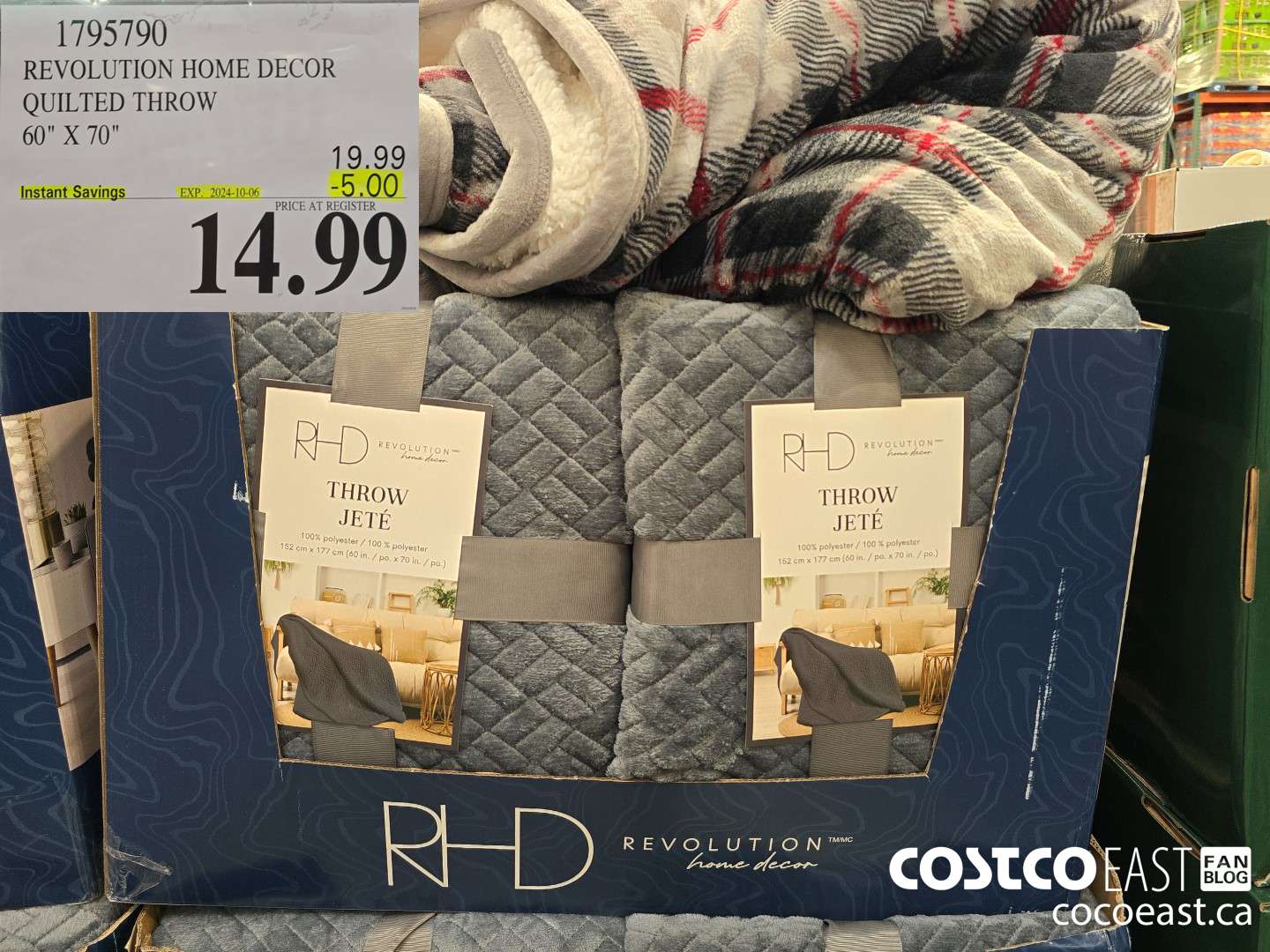 1795790 REVOLUTION HOME DECOR QUILTED THROW 60