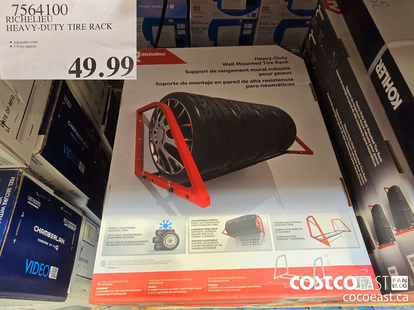 7564100 RICHELIEU HEAVY-DUTY TIRE RACK $49.99