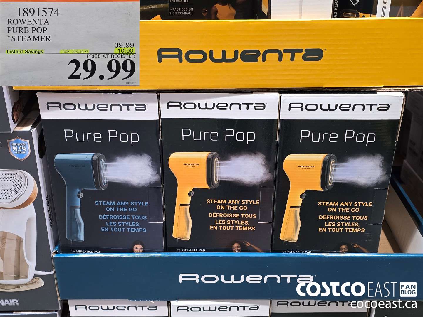 1891574 ROWENTA PURE POP STEAMER ($10.00 INSTANT SAVINGS EXPIRES ON 2024-10-27) $29.99