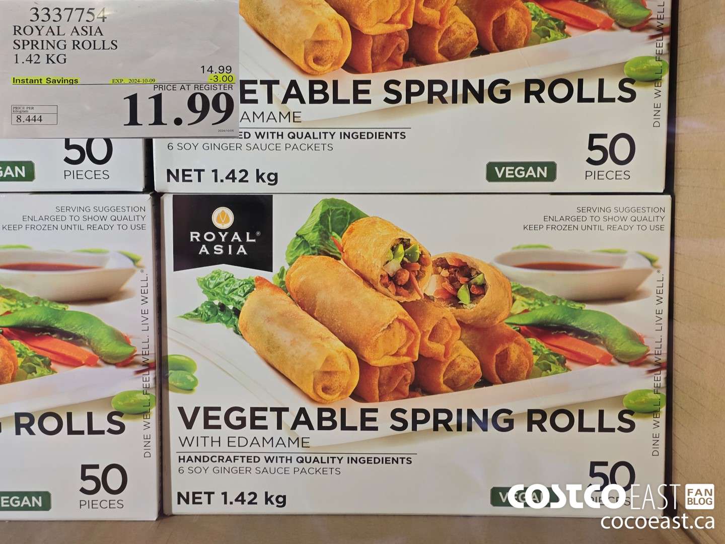 3337754 ROYAL ASIA SPRING ROLLS 1.42 KG 2024-010-09 ($3.00 INSTANT SAVINGS) $11.99