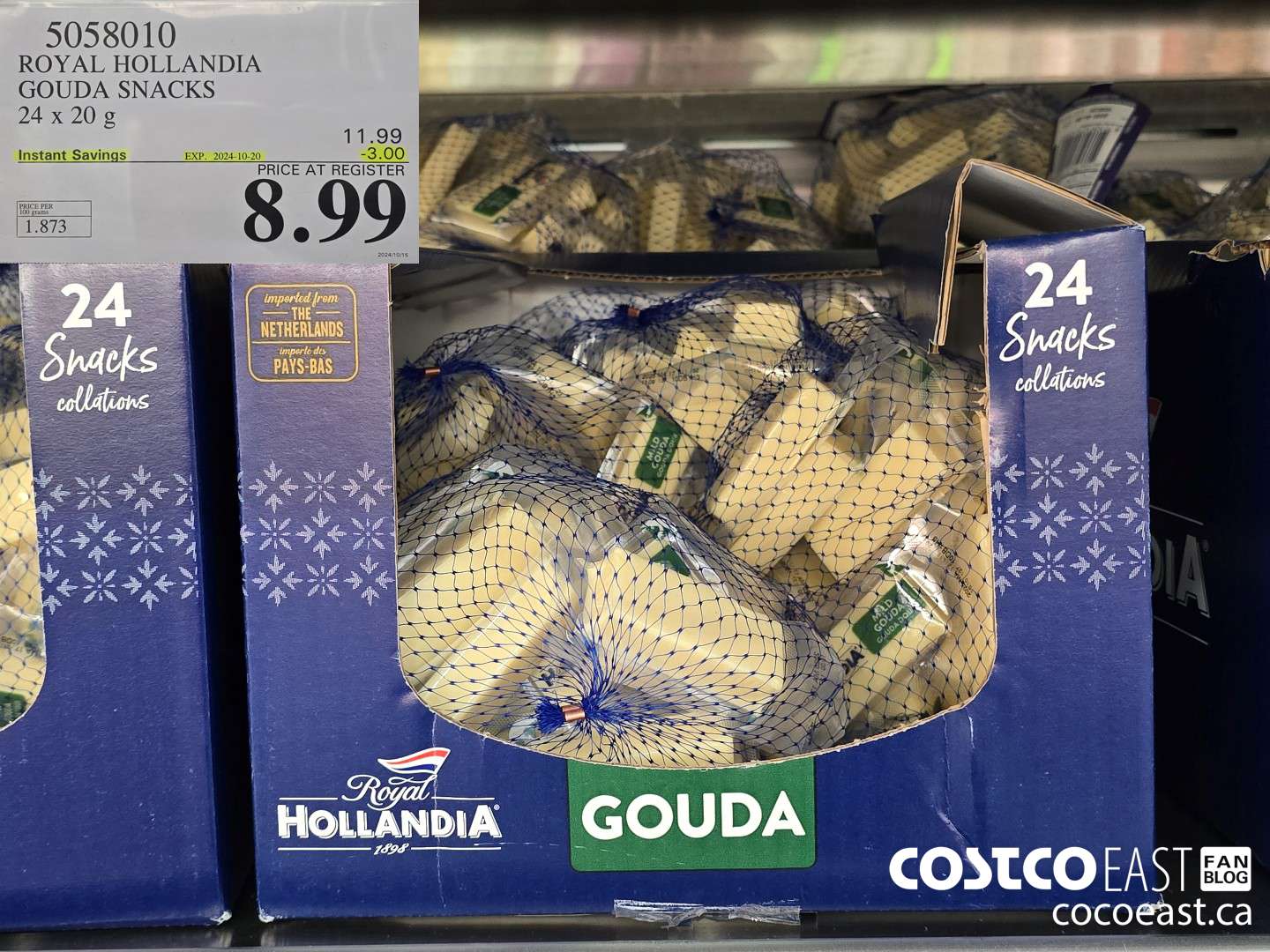 5058010 ROYAL HOLLANDIA GOUDA SNACK 24 x 20 g ($3.00 INSTANT SAVINGS EXPIRES ON 2024-10-20) $8.99