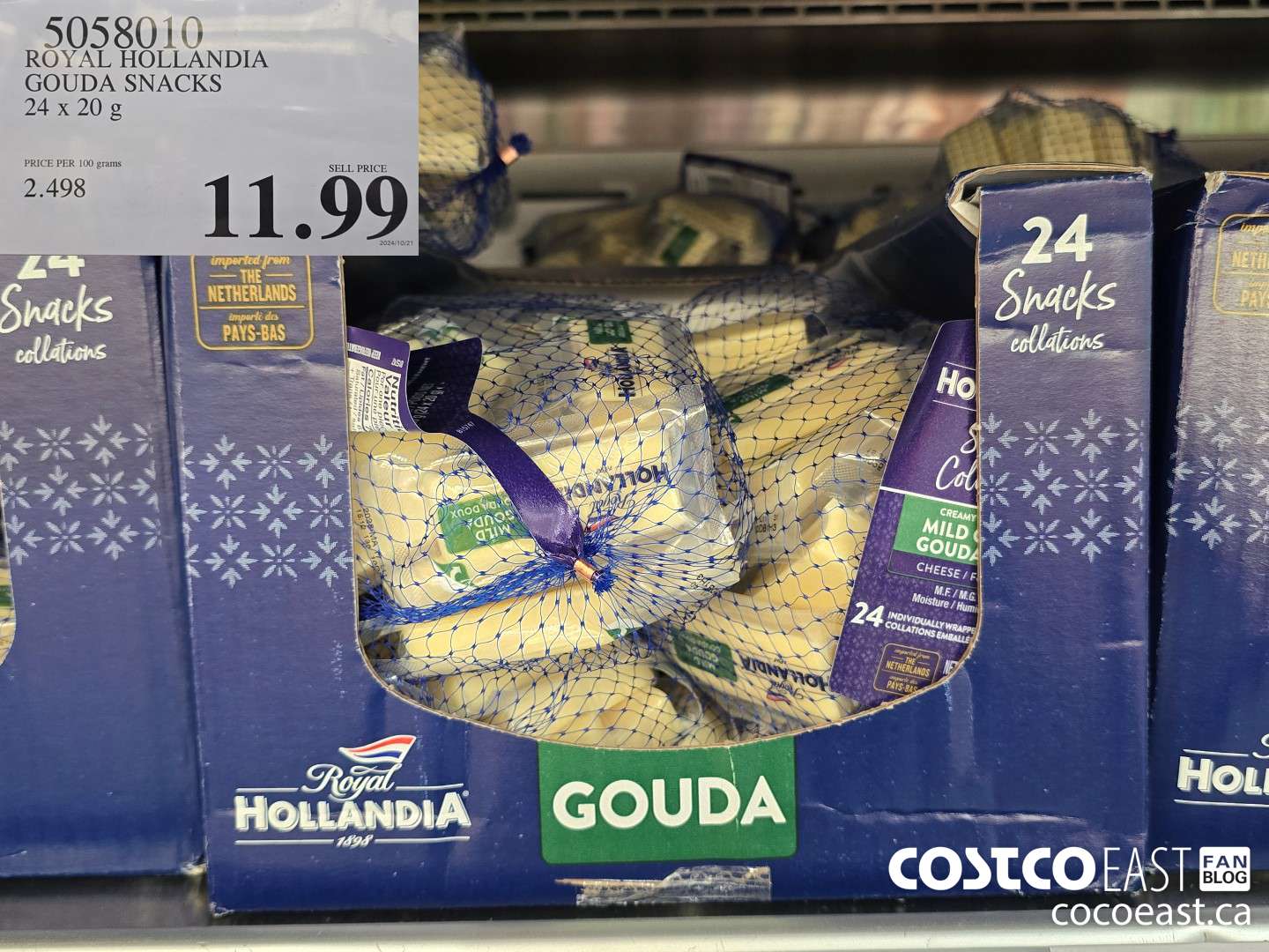 5058010 ROYAL HOLLANDIA GOUDA SNACK 24 x 20 g $11.99