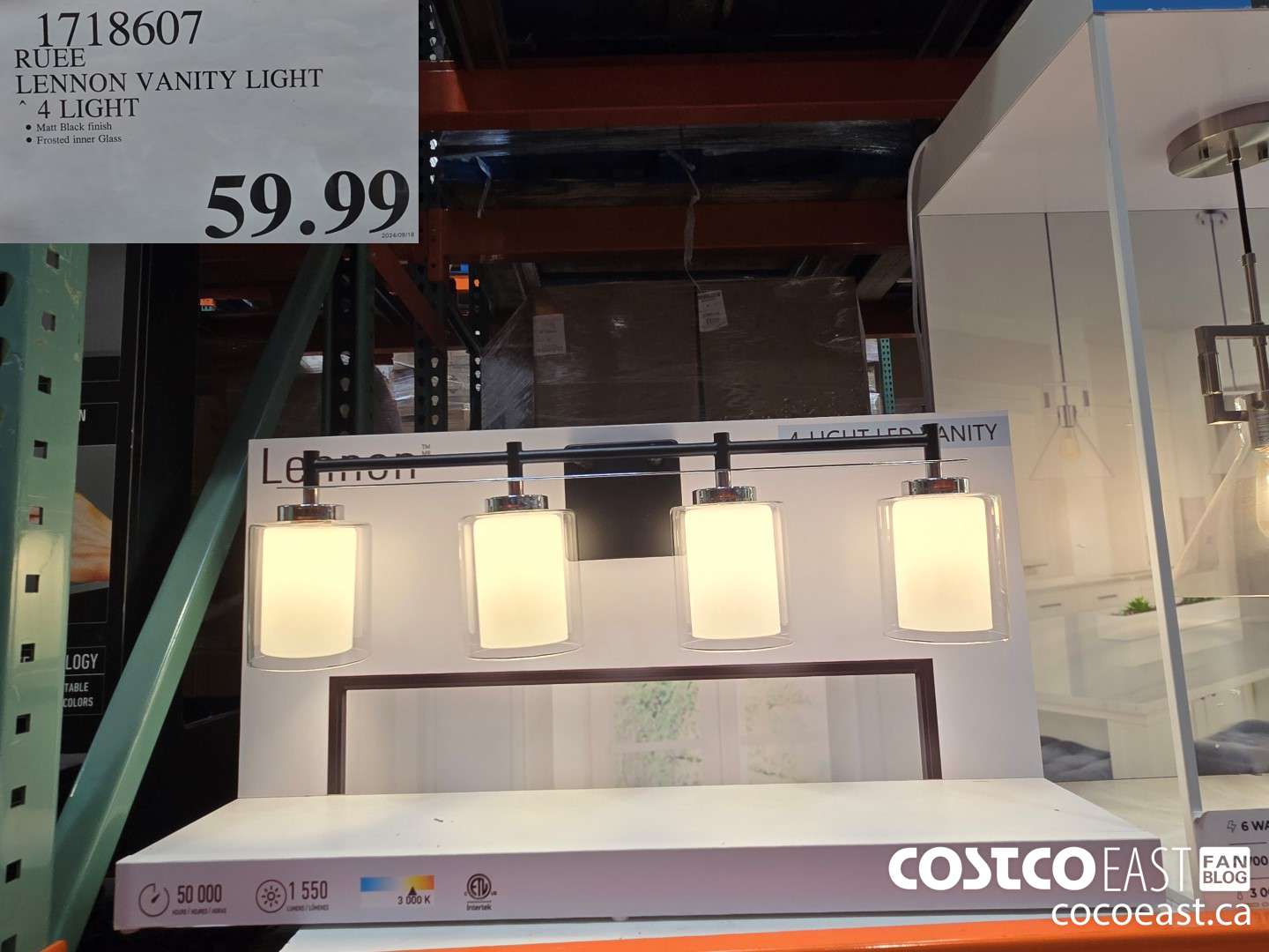 1718607 RUEE LENNON VANITY LIGHT 4 LIGHT $59.99