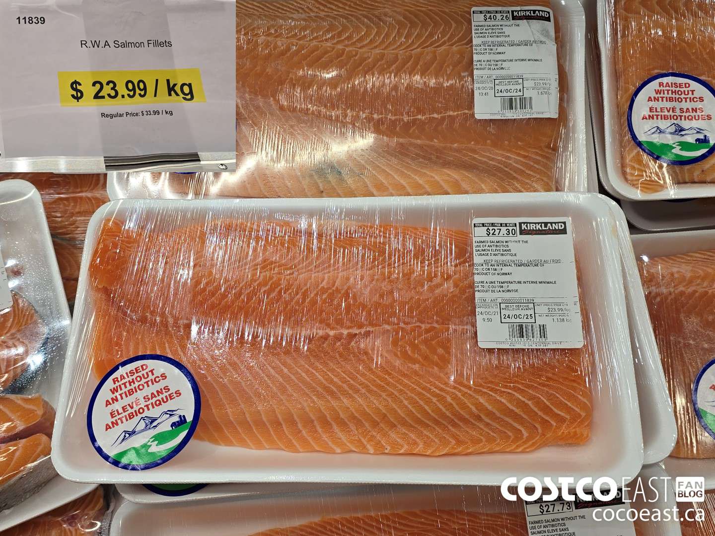 11839 RWA SALMON FILLETS DISCOUNT PER KG ($10.00 INSTANT SAVINGS)