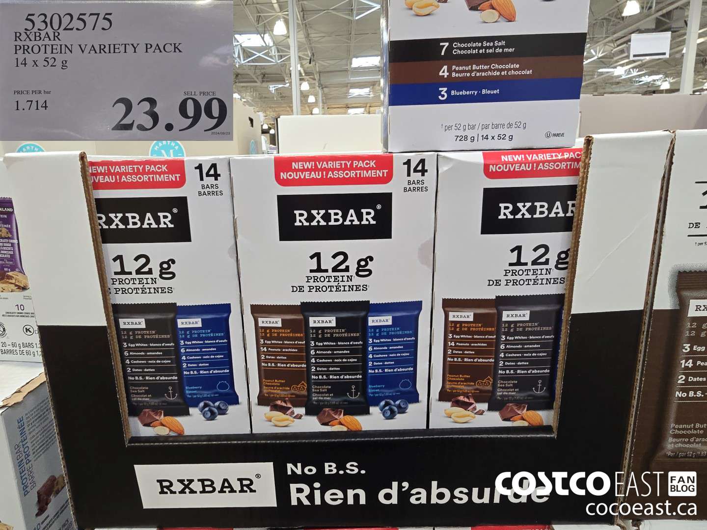 5302575 RXBAR PROTEIN VARIETY PACK 14 x 52 G $23.99